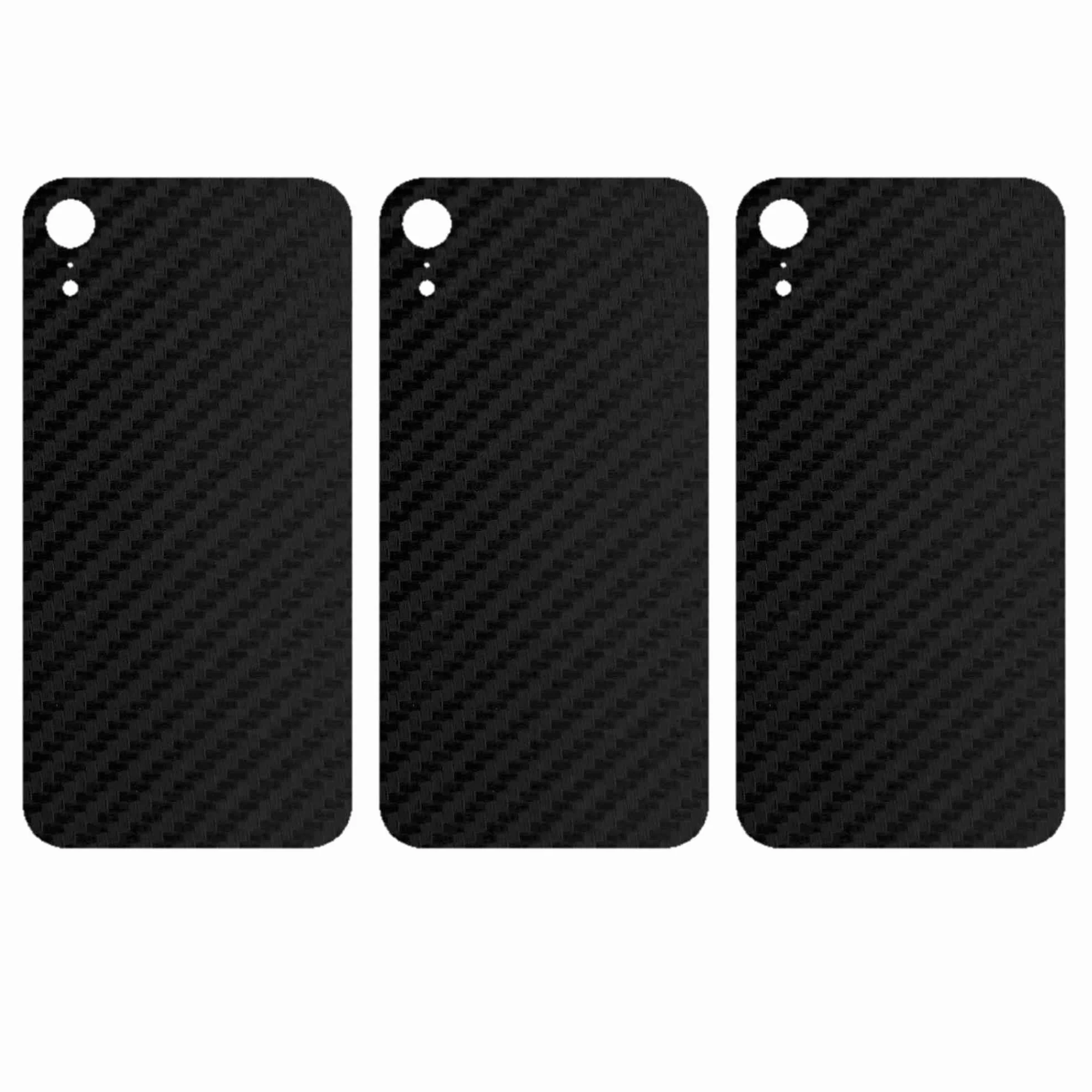 apgo Skins folia naklejka skórka strukturalna na TYŁ do Apple iPhone XR - Carbon Czarny
