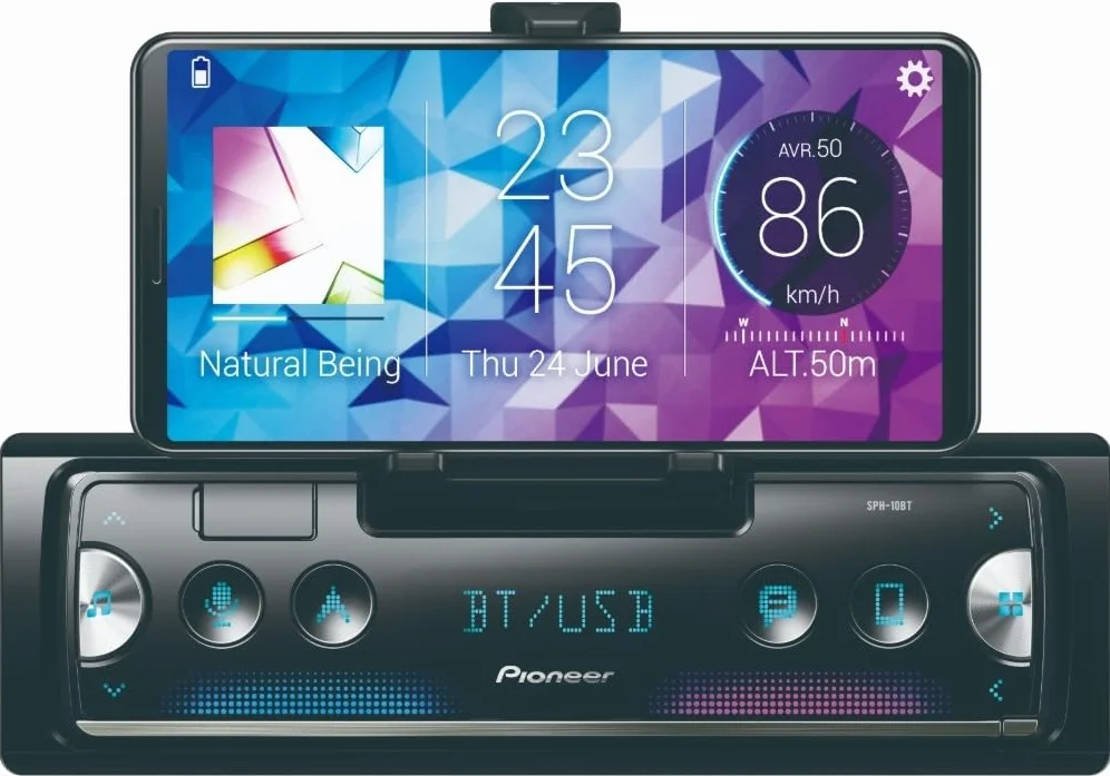 Pioneer Odbiornik nowej generacji do smartfonów SPH-10BT, 1-DIN, z Bluetooth, USB i Spotify, łączy się z iPhonem i Androidem