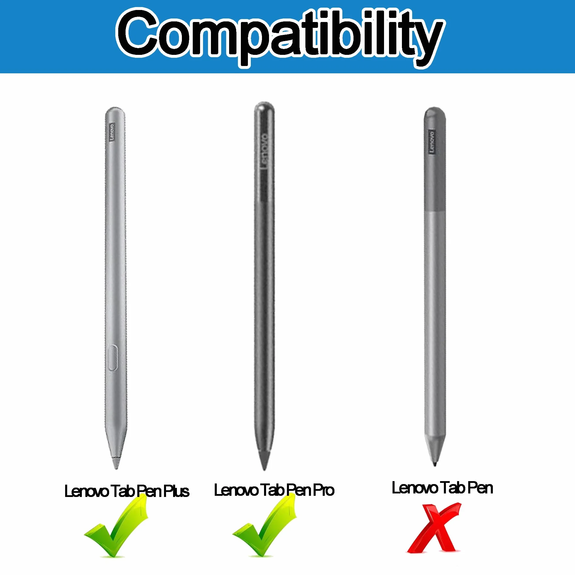 5 sztuk oryginalnych końcówek zamiennych do Lenovo Tab Pen Plus/Pro/Yoga Pen [nie pasuje do Lenovo Tab Pen] rysik Stylus końcówka dotykowa Tips Nibs, precyzyjna kontrola, przyjazne dla ekranu, czarne