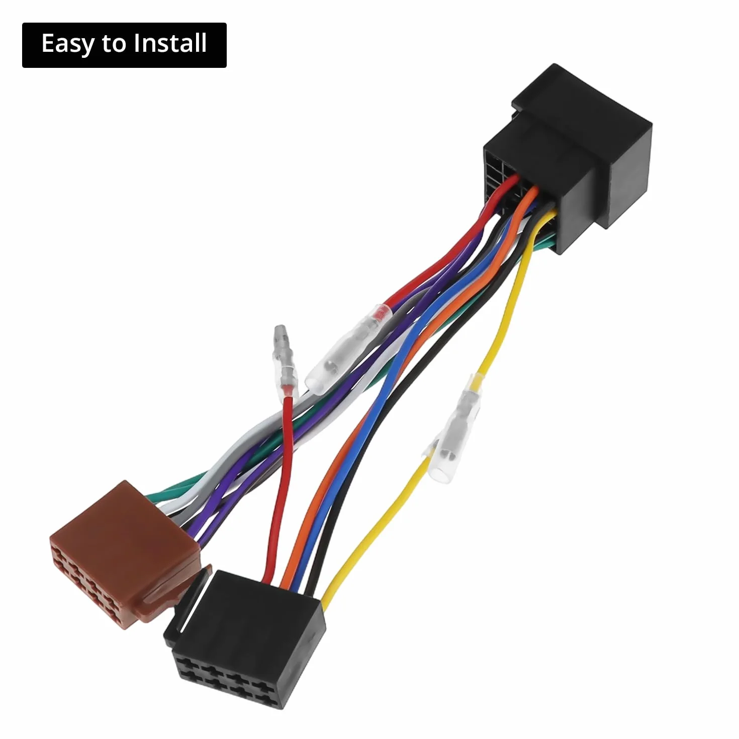 QWORK® Adapter do radia samochodowego, 16-stykowy adapter ISO do radia Android, kompatybilny z Golf MK4 1999-2004