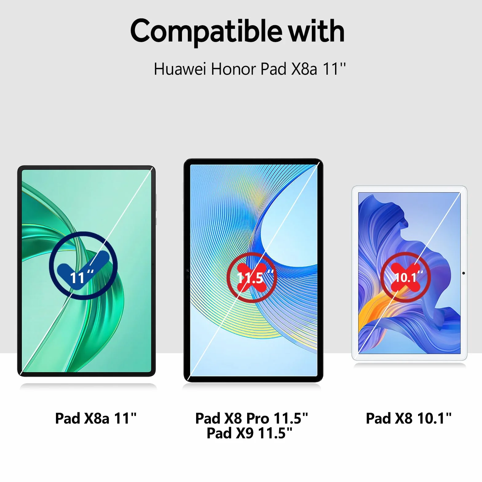 Hianjoo Etui Kompatybilne z Huawei Honor Pad X8a 11 cali, ultra cienkie skórzane etui z funkcją podstawki Kompatybilne z Huawei Honor Pad X8a 11" 2024, popielowe