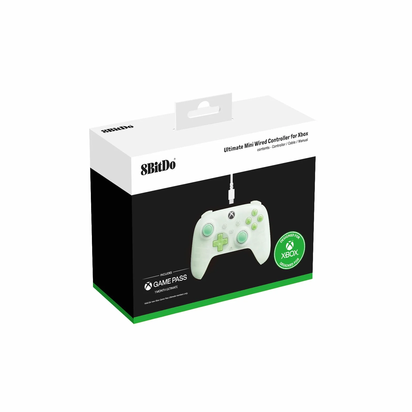 8BitDo Ultimate Mini przewodowy kontroler do Xbox z oświetleniem RGB Fire Ring, joysticki i wyzwalacze z efektem Halla, kompatybilny z Xbox Series X|S, Xbox One, PC, oficjalna licencja