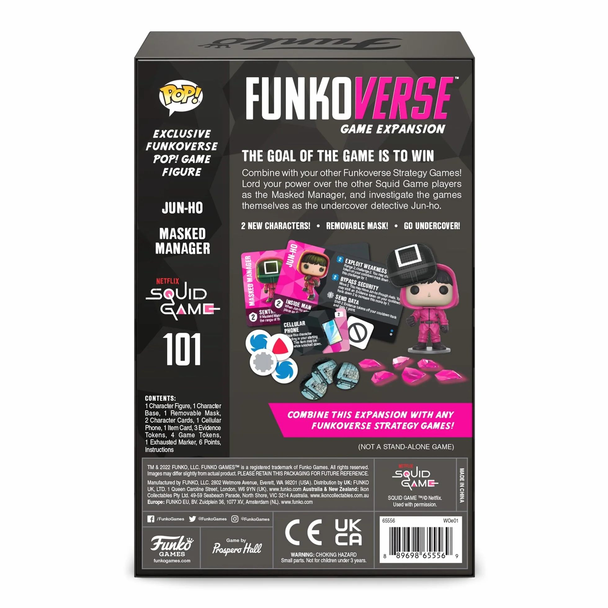 Funko Games Funkoverse: Squid Game 1-pak - lekka strategiczna gra planszowa dla dzieci i dorosłych (wiek 10+) - 2-4 graczy - kolekcjonerska figurka winylowa - pomysł na prezent