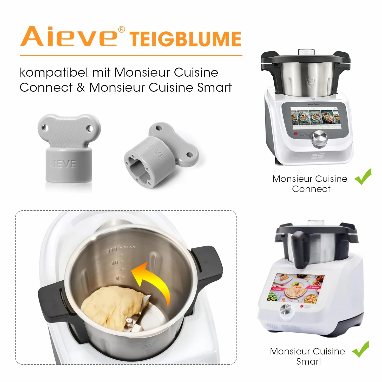 AIEVE Narzędzie do wyjmowania ciasta, kompatybilne z robotami kuchennymi Monsieur Cuisine Smart/Connect/Connect Trend – praktyczne akcesorium ułatwiające wyjmowanie ciasta