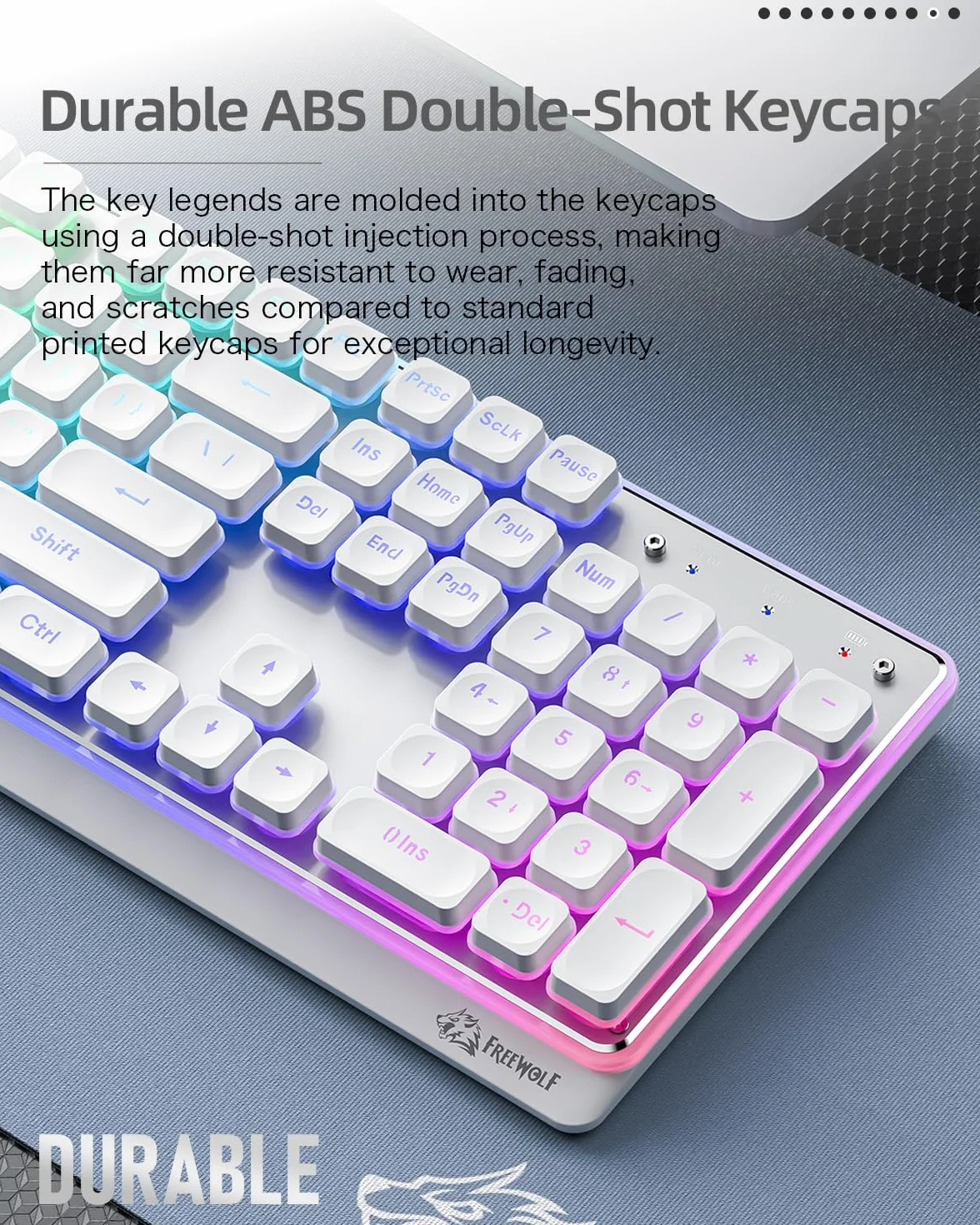 ZIYOU LANG x FREEWOLF M104 Wireless Keyboard, Triple Mode 75% Gaming Office Keyboard with RGB Backlit, 4000mAh Rechargeable, Compatible with Windows/Mac