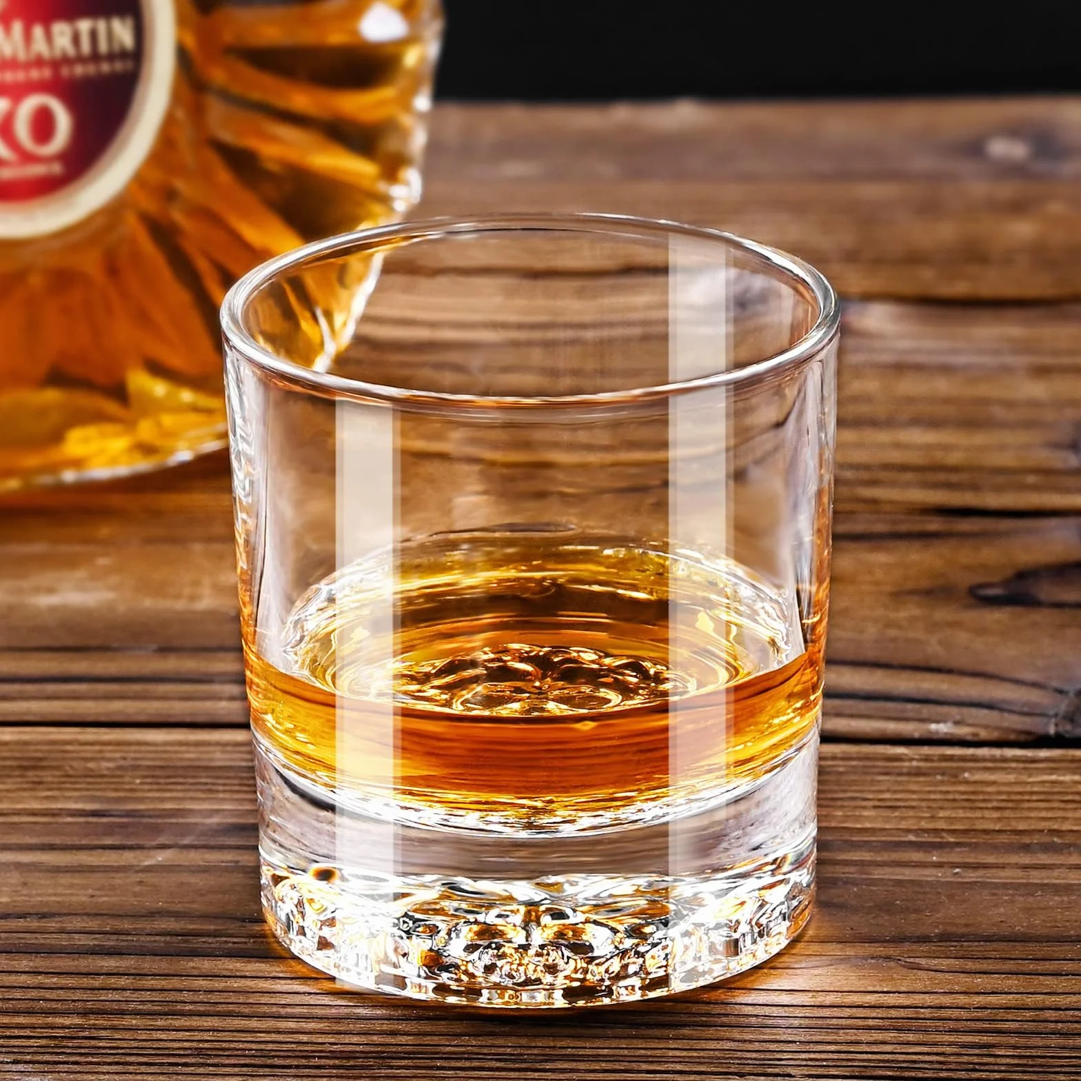 PARACITY Zestaw 2 szklanek do whisky, wzór lwa, grube dno, 300 ml, kryształowe szklanki do whisky, ginu, wódki, kieliszków koktajlowych, zestaw upominkowy do whisky, nadają się do użytku w barach