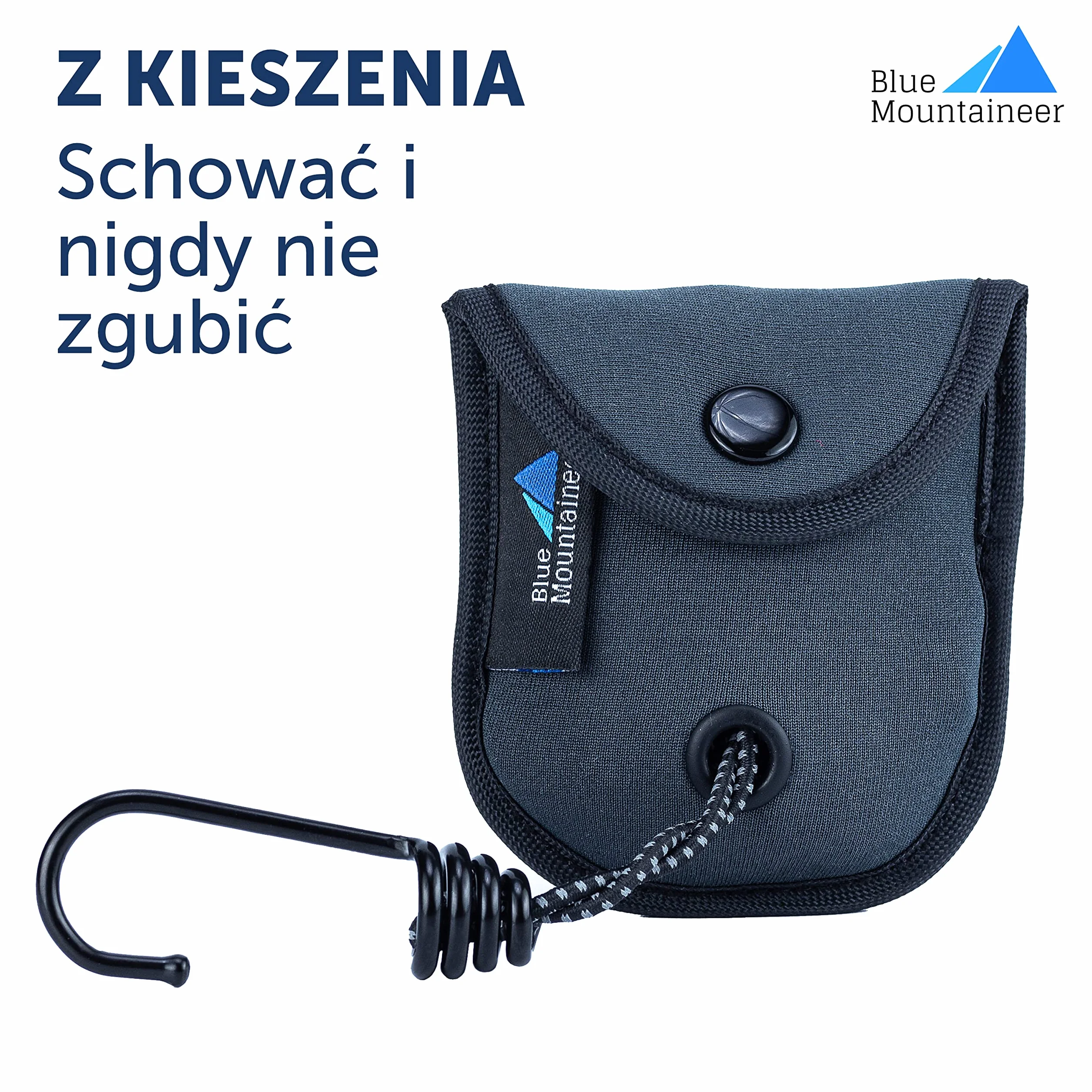 Mini linka na pranie do użytku na zewnątrz (2 m, odblaskowa) na kemping, Vanlife, kampera i balkon. Podróżna suszarka na pranie czarna