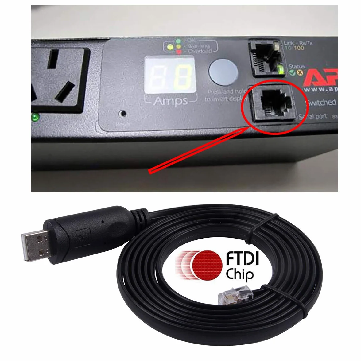 USB do RJ12 6P6C RS232 FTDI konwerter szeregowy APC PDU kabel do APC UPS 940-0144