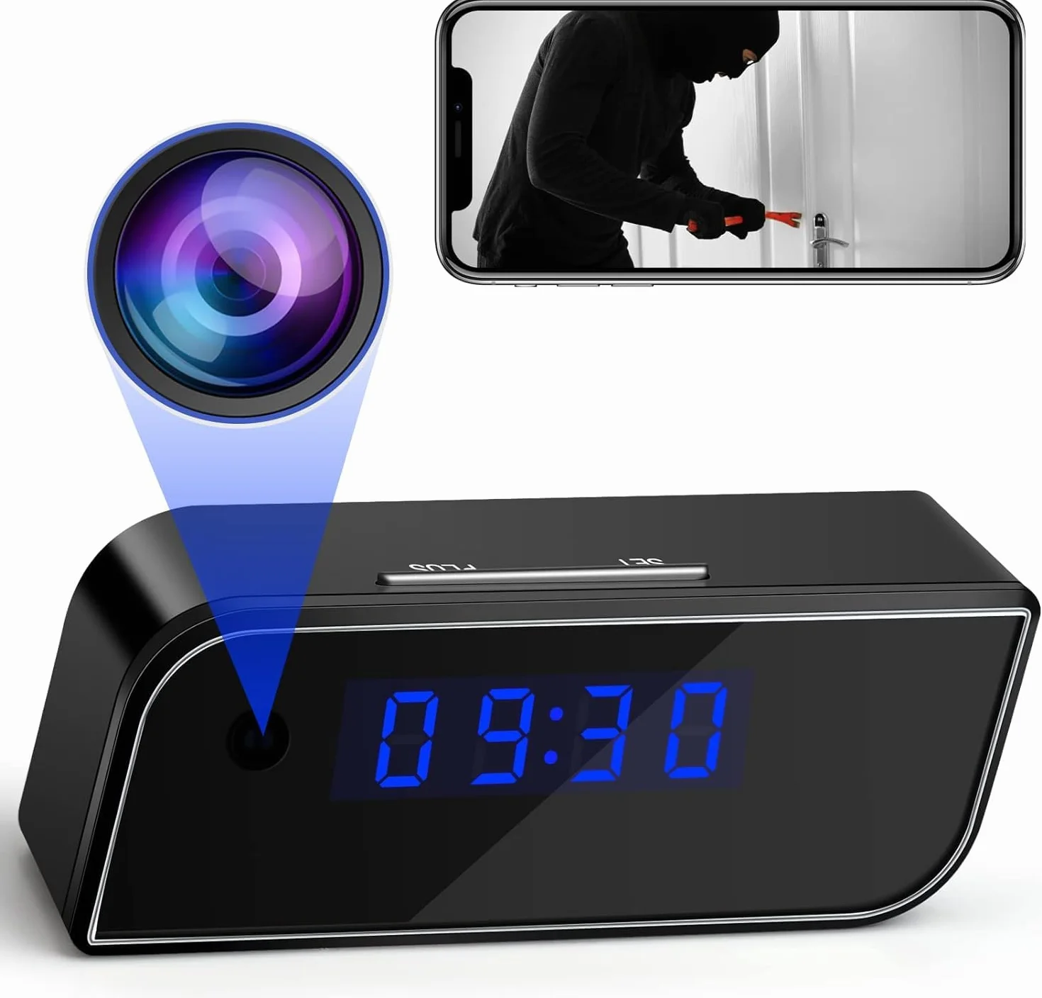Kamera szpiegowska WiFi Mini DV - budzik 4K HD 1080P Bezprzewodowy rejestrator wideo Noktowizor Czujnik detekcji ruchu Bezpieczeństwo w domu DVR Monitor dla zwierząt Niania