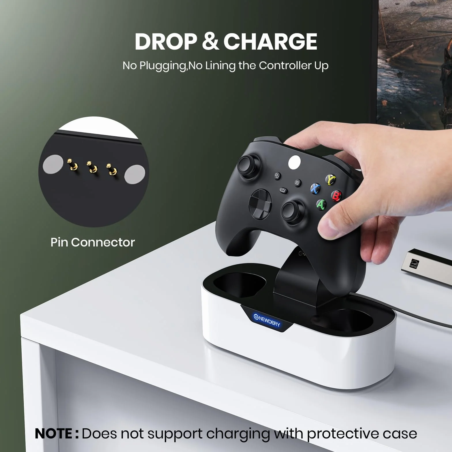 NEWDERY Solo Charger Station do kontrolerów bezprzewodowych Xbox One/Series X|S