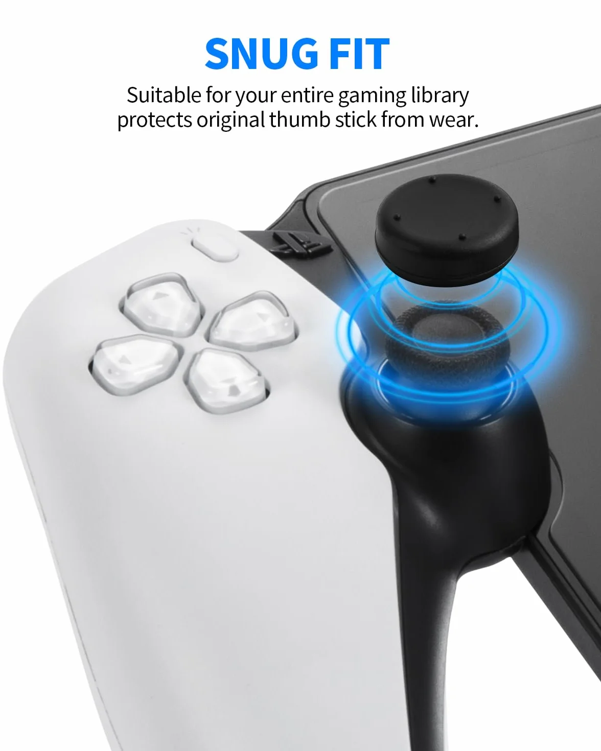 8 in 1 Accessories Set Compatible with Playstation Portal, Portable Hard Carrying Case with Silicone Protective Cover for P5 Portal, Screen Protector with 4 Thumb Grips - Black