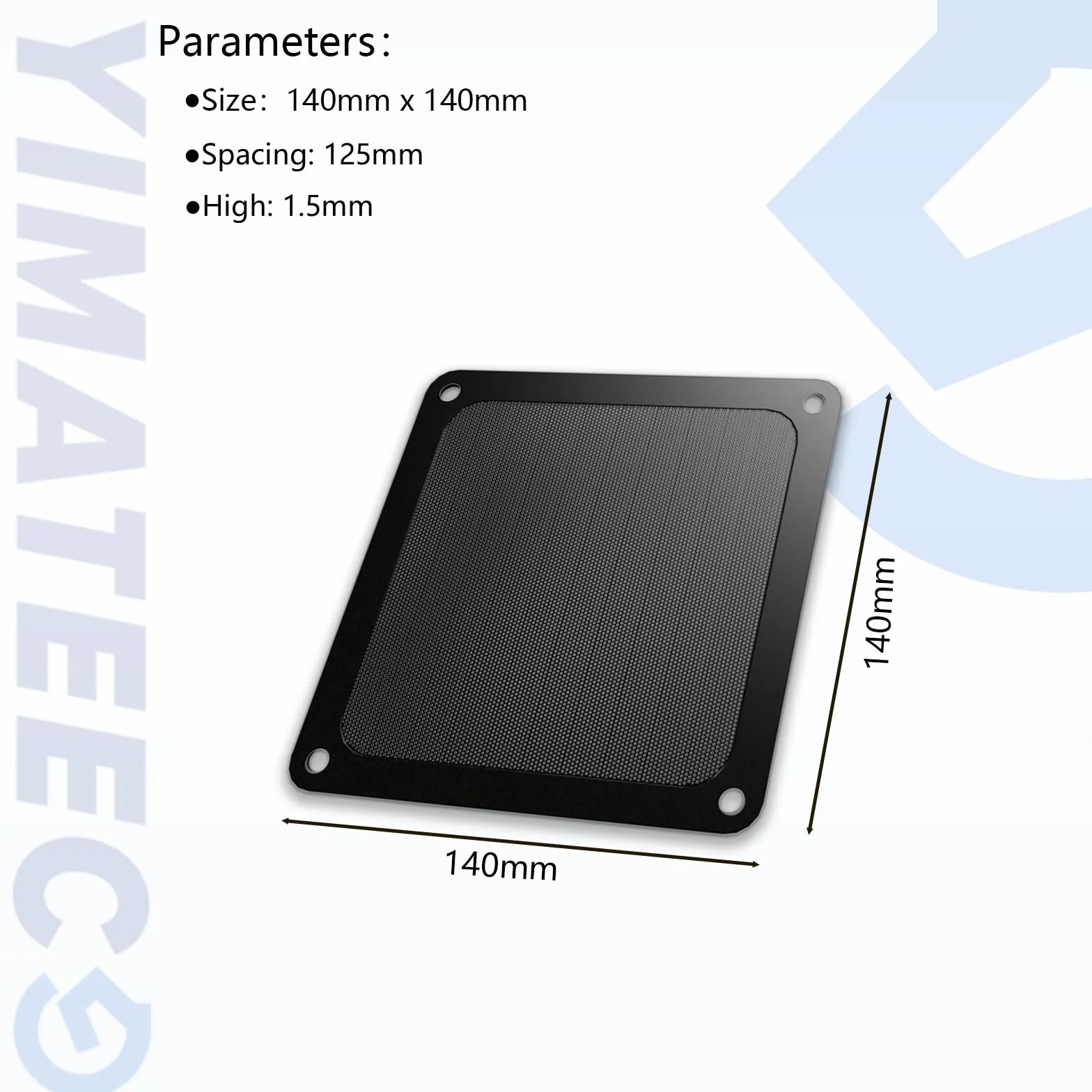 PC Filtr Przeciwpyłowy 140 mm, 2 szt. Magnetyczny, Przeciwkurzowy Filtr Wentylatora z PCV do obudowy komputera Komputer PC Filtr chłodnicy (PVC PRO, 140x140 mm, 2 sztuki, czarny)