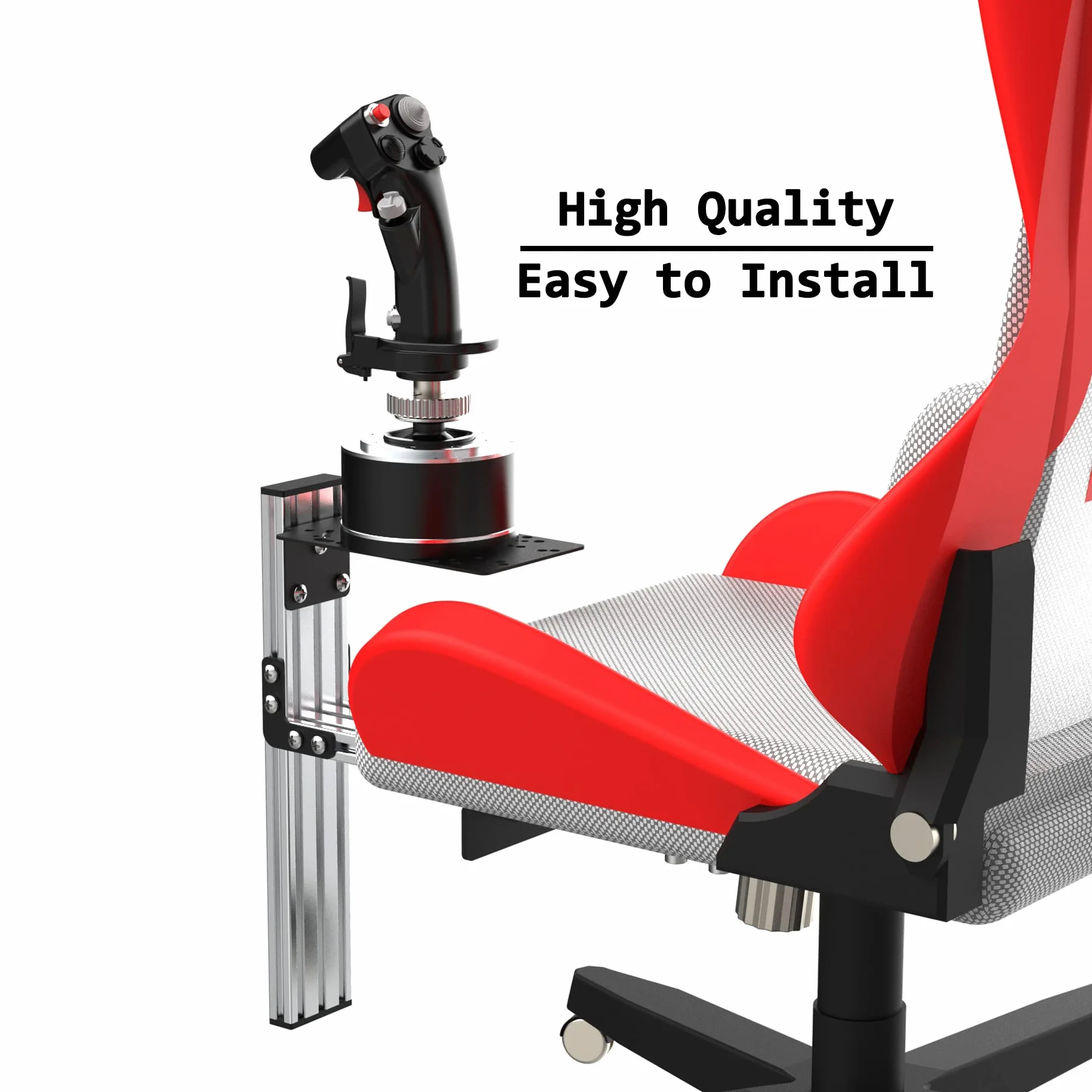 EG STARTS Flight Sim Chair Mounts Center Joystick Chair Mount do T-Flight Hotas 4 & Warthog & T16000M FCS & TCA Sidestick Airbus Edition i VKB Gunfighter Pro MK 3 Stick