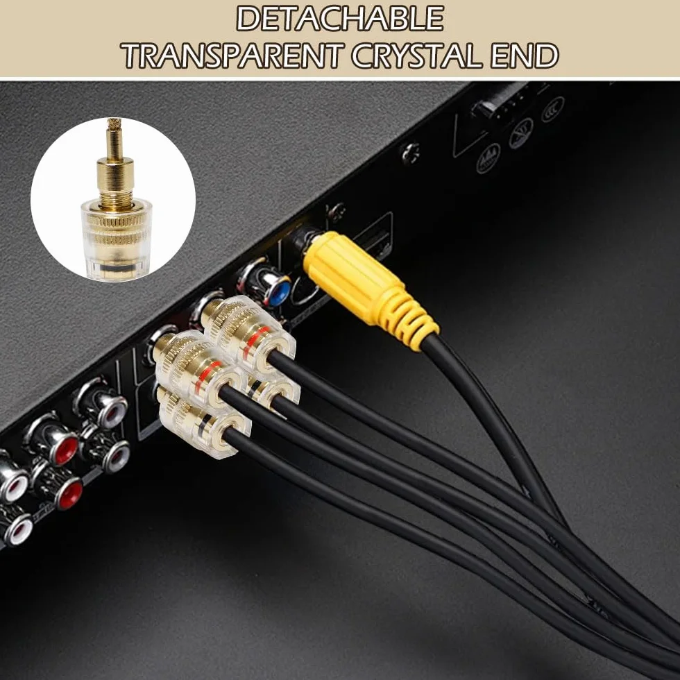 4 szt. Złącze audio Bananowe Elastyczne złącze bananowe Czerwone i czarne 4 mm Żeńskie złącza bananowe do 2 mm wtyk do wzmacniaczy, głośników i sprzętu audio