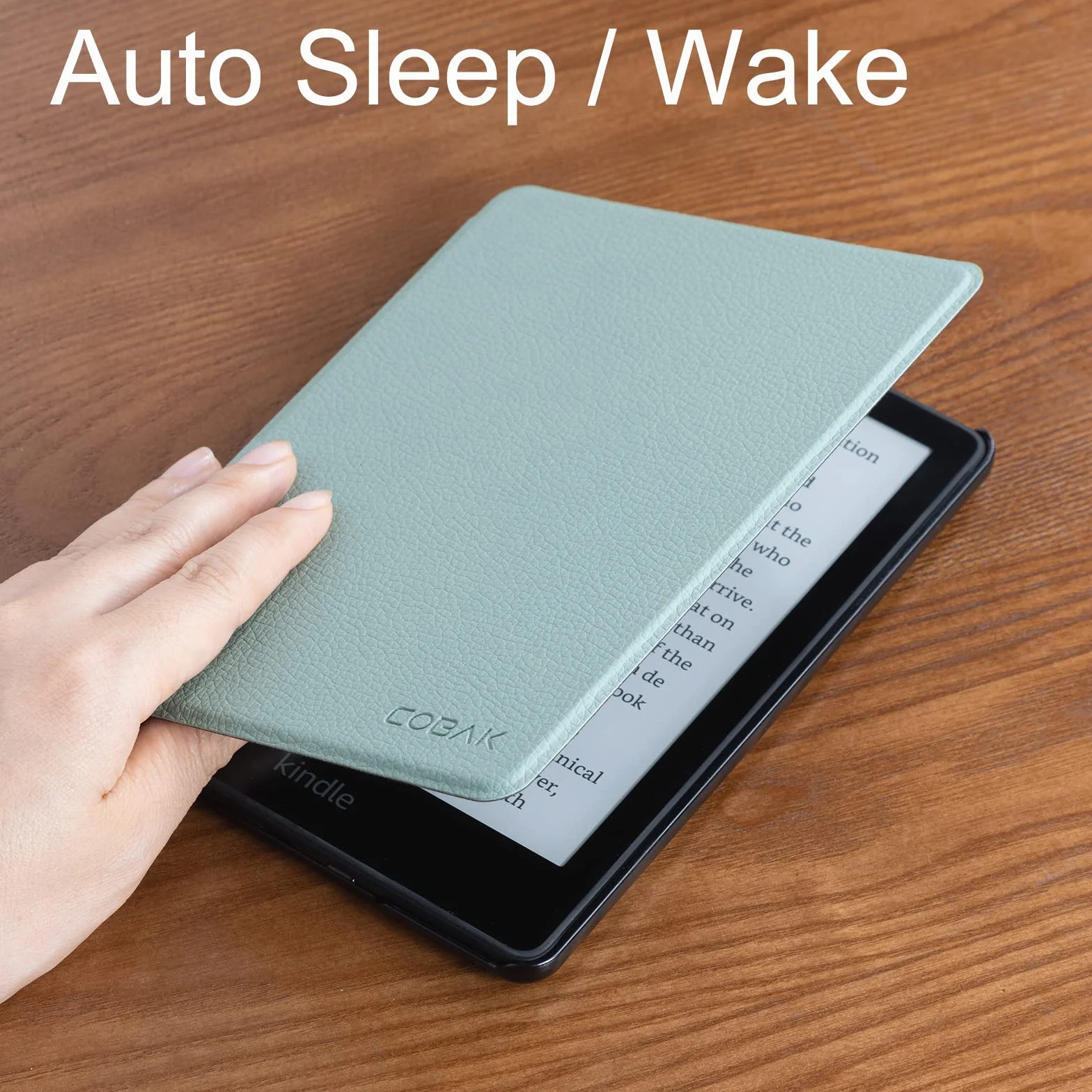 CoBak Etui Case for 6,8" Kindle Paperwhite (11. Generation - 2021) i Kindle Paperwhite Signature Edition - najcienszy i najlzejszy pokrowiec ochronny z funkcja Auto Sleep/Wake, Matcha Zielona