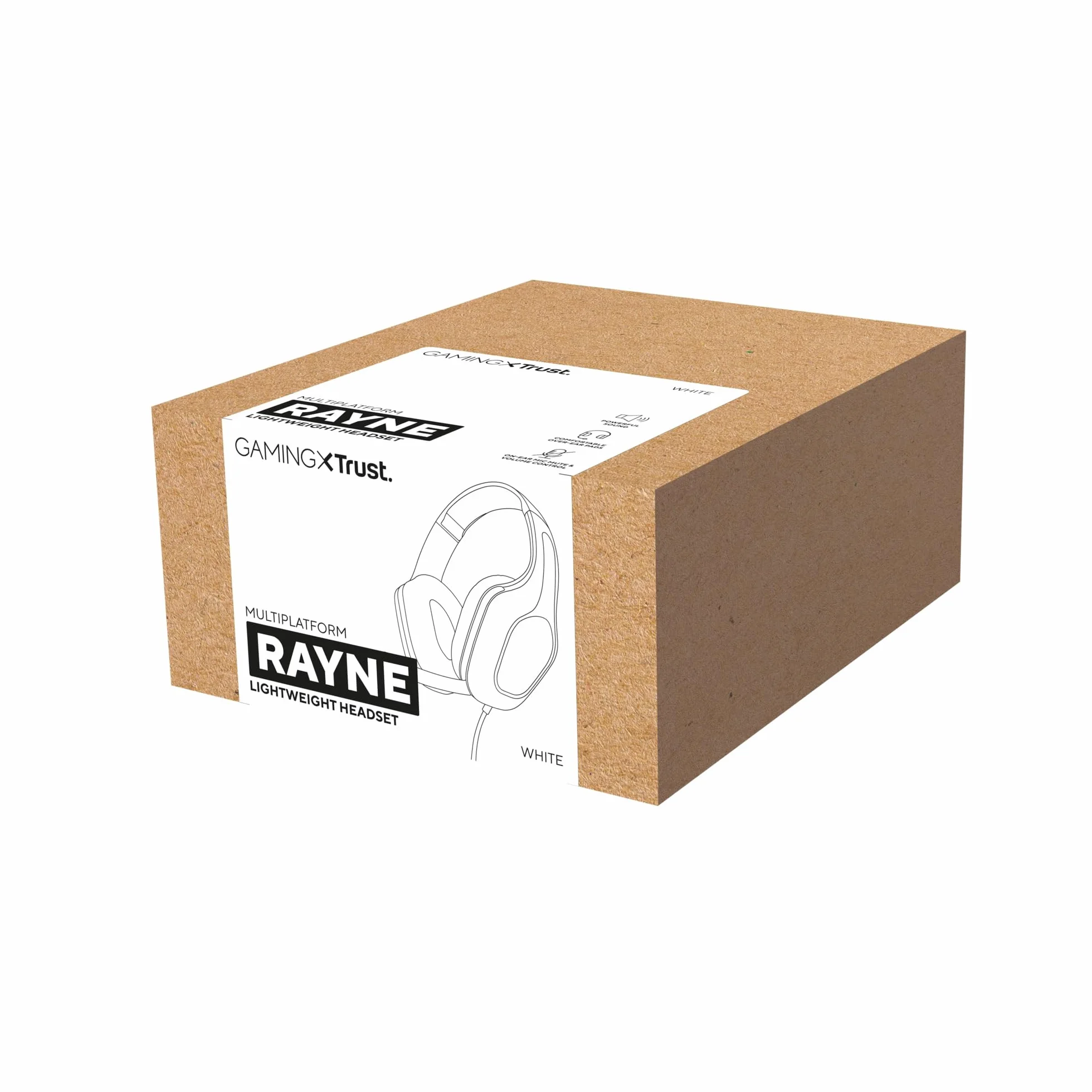 GXTrust 418W Rayne Lekkie Słuchawki Gamingowe PC Xbox PS4 PS5 Switch Smartfon 3.5 mm, Kabel 200cm, Przetworniki 50mm, Odchylany Mikrofon, Przewodowy Zestaw Słuchawkowy Wokółuszny, Biały