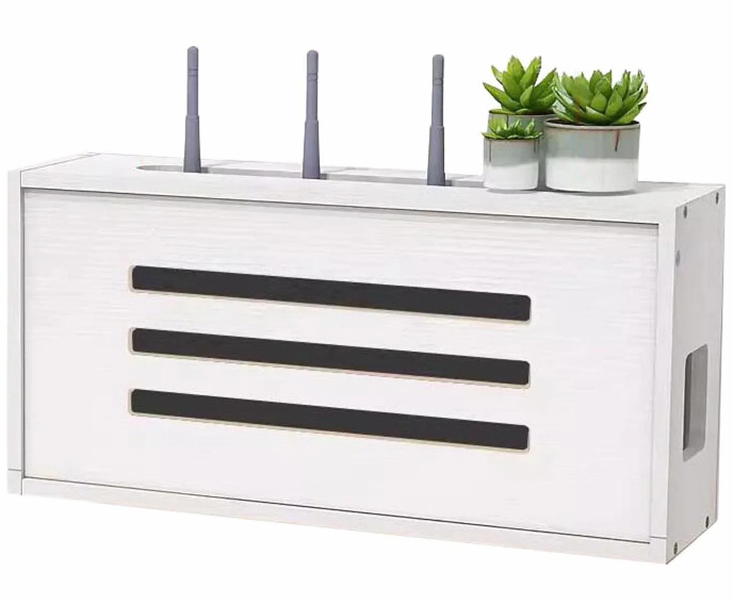 Półka na routera ścienna skrzynka do przechowywania WiFi organizer na kable biała
