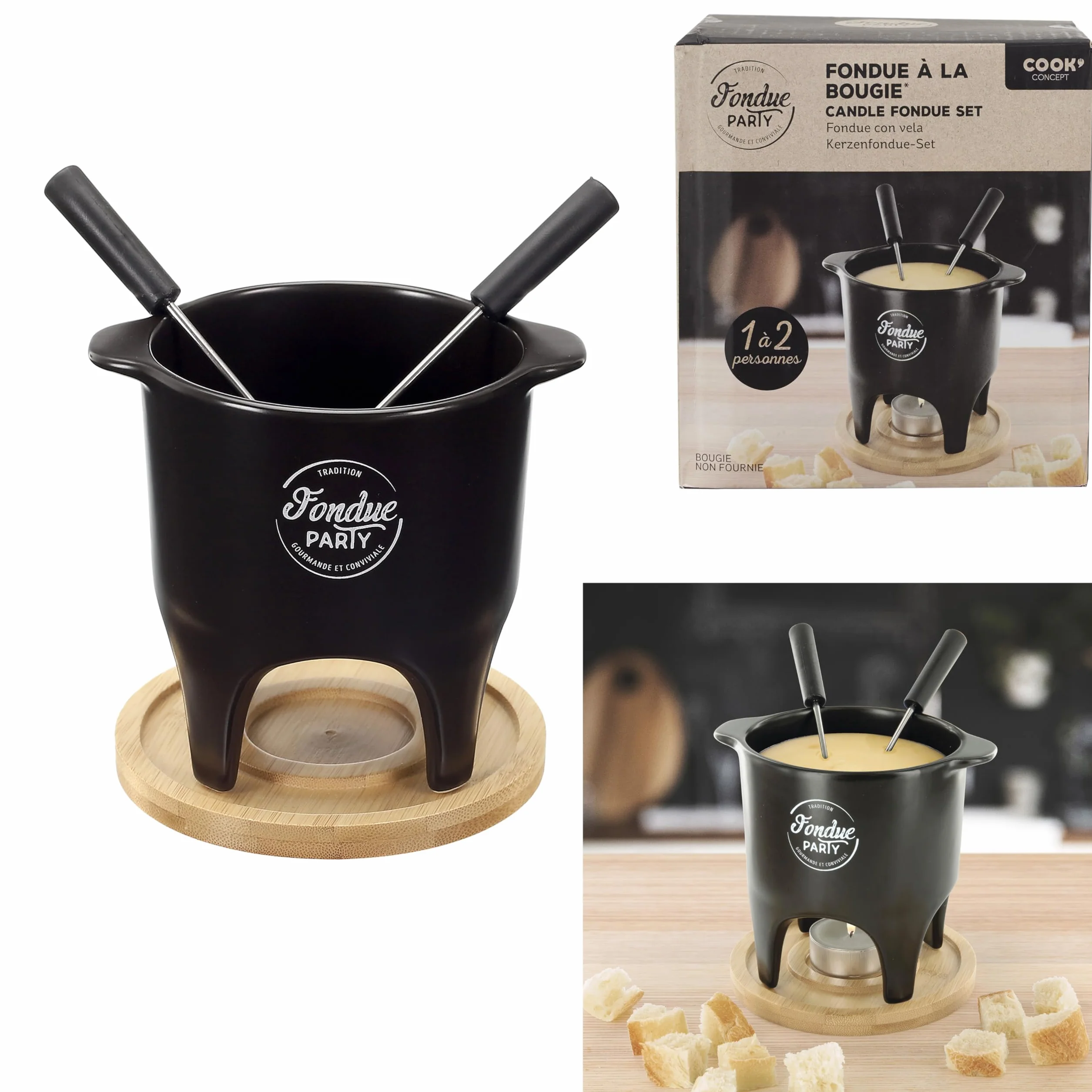 COOK CONCEPT - KC2488 - Indywidualne Fondue Lub Duo Kuchnia Specjalna Płyta Grill