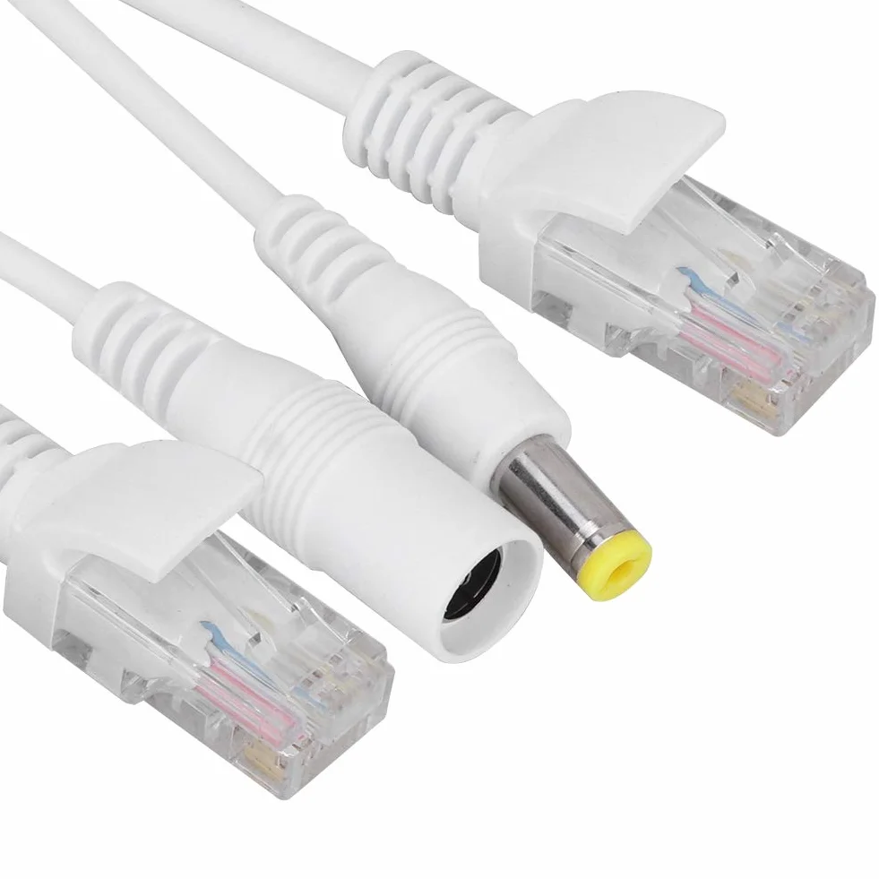Poe Splitter 12V Power Over Ethernet Pasywny Adapter Poe Rozdzielacz Kabli Wtryskiwacz Wodoodporny Czarny (Biały)