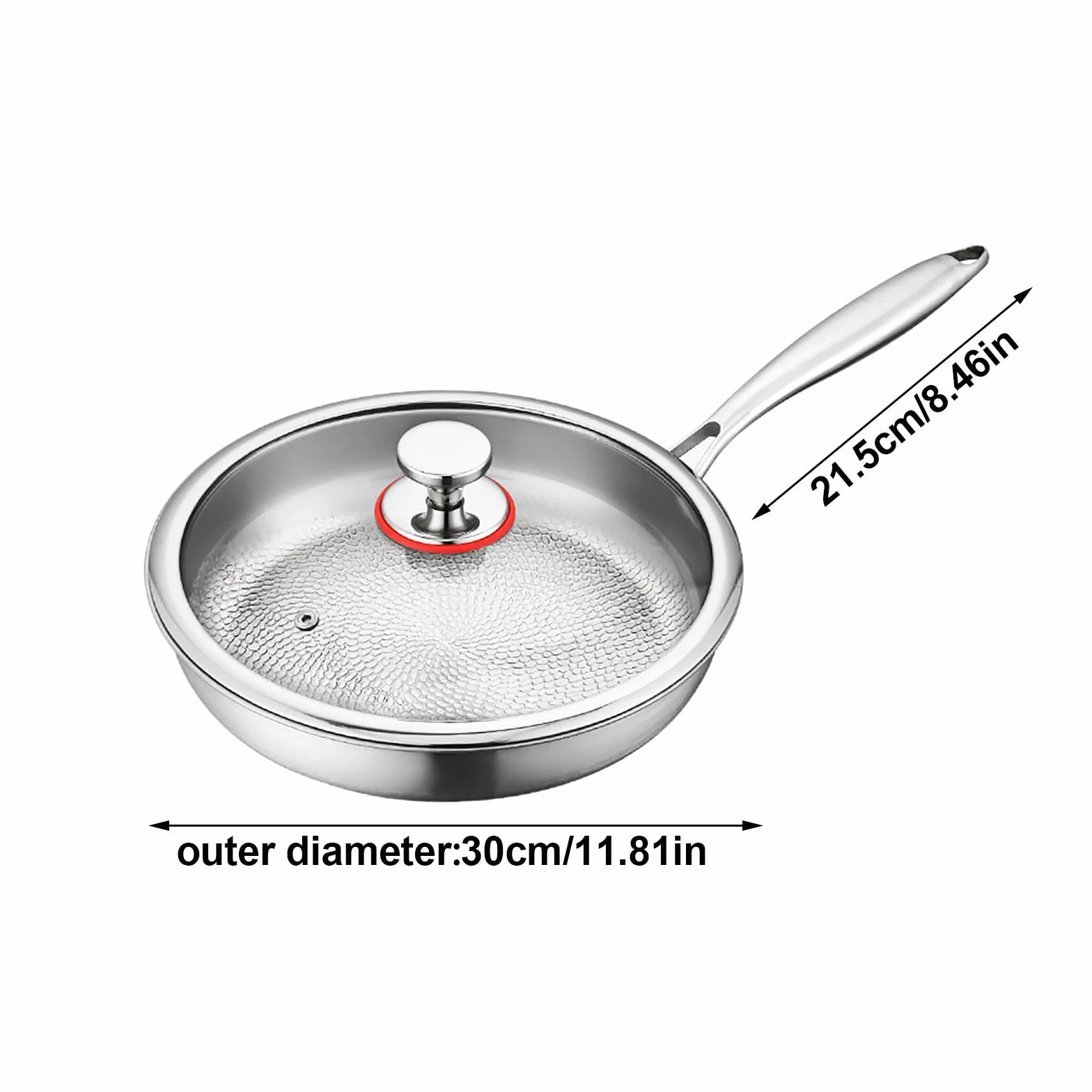 Patelnia tytanowa niepowlekana, nieprzywierająca patelnia Premium Titanium Pro 22/24/26/28/30/32 cm, Solidna niepowlekana tytanowa patelnia do smażenia, nadająca się do płyt indukcyjnych