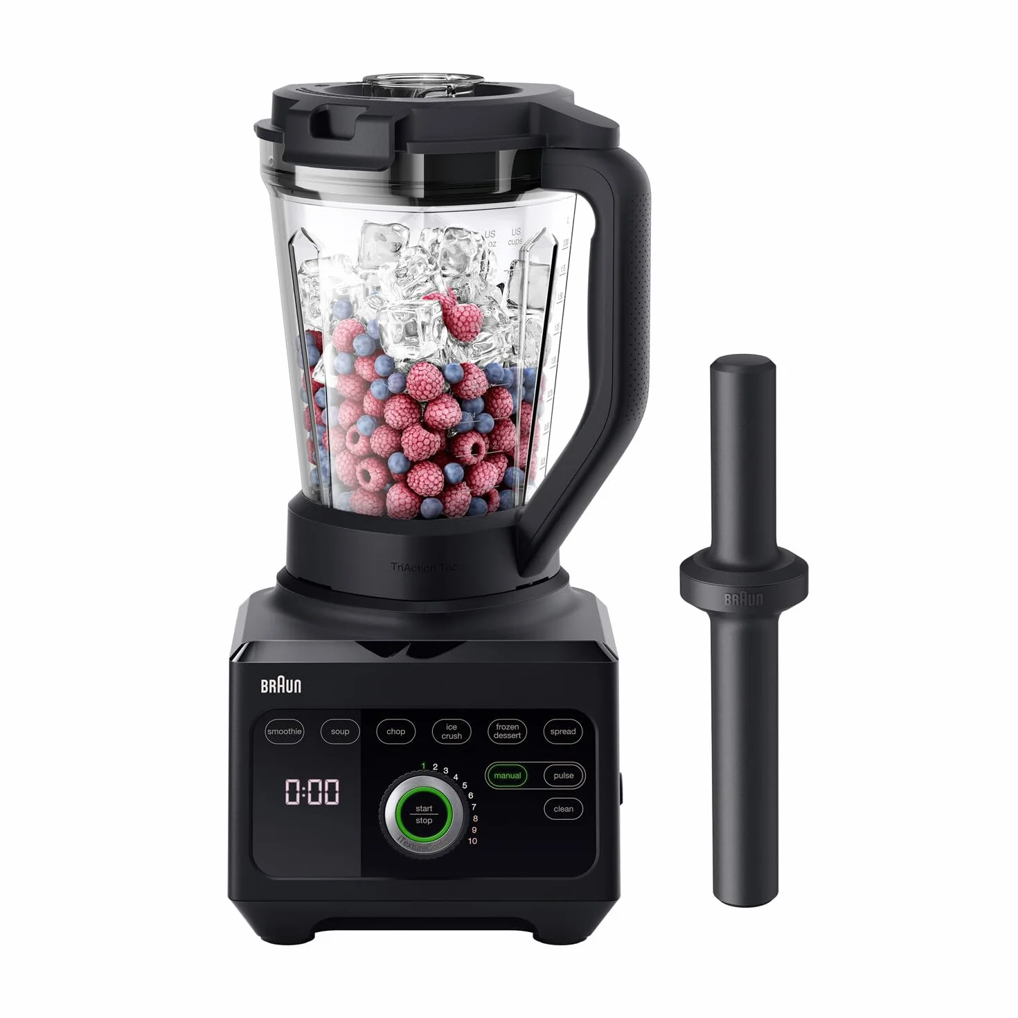 Braun JB9040BK Blender TriForce Power Blender JB 9040 z ekskluzywną trójkątną dzbanka, 10 ręcznych ustawień prędkości plus puls, Silnik 1600 W, łatwy do czyszczenia, czarny