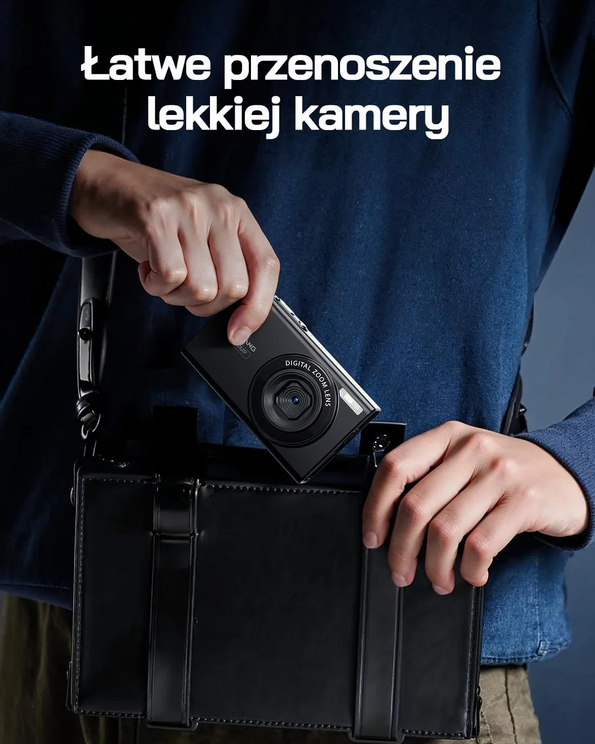 WOLFANG Aparat cyfrowy, 2,7 K Kids Camera do fotografii, 50 MP, kompaktowa kamera vloggowa, 16 x cyfrowy zoom, automatyczny punkt skupienia i strzelanie, prezent dla studentów, nastolatków