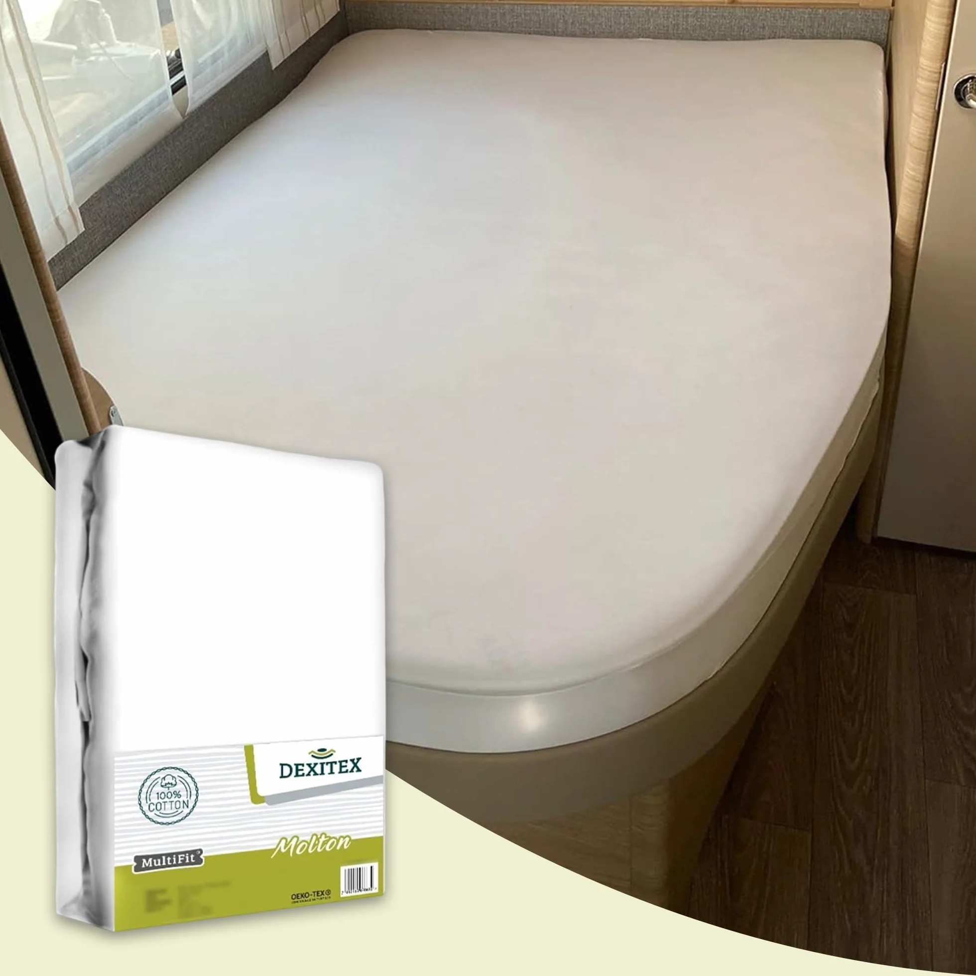 Ochraniacz na materac Molton Öko-Tex 100% bawełna biały 1 sztuka