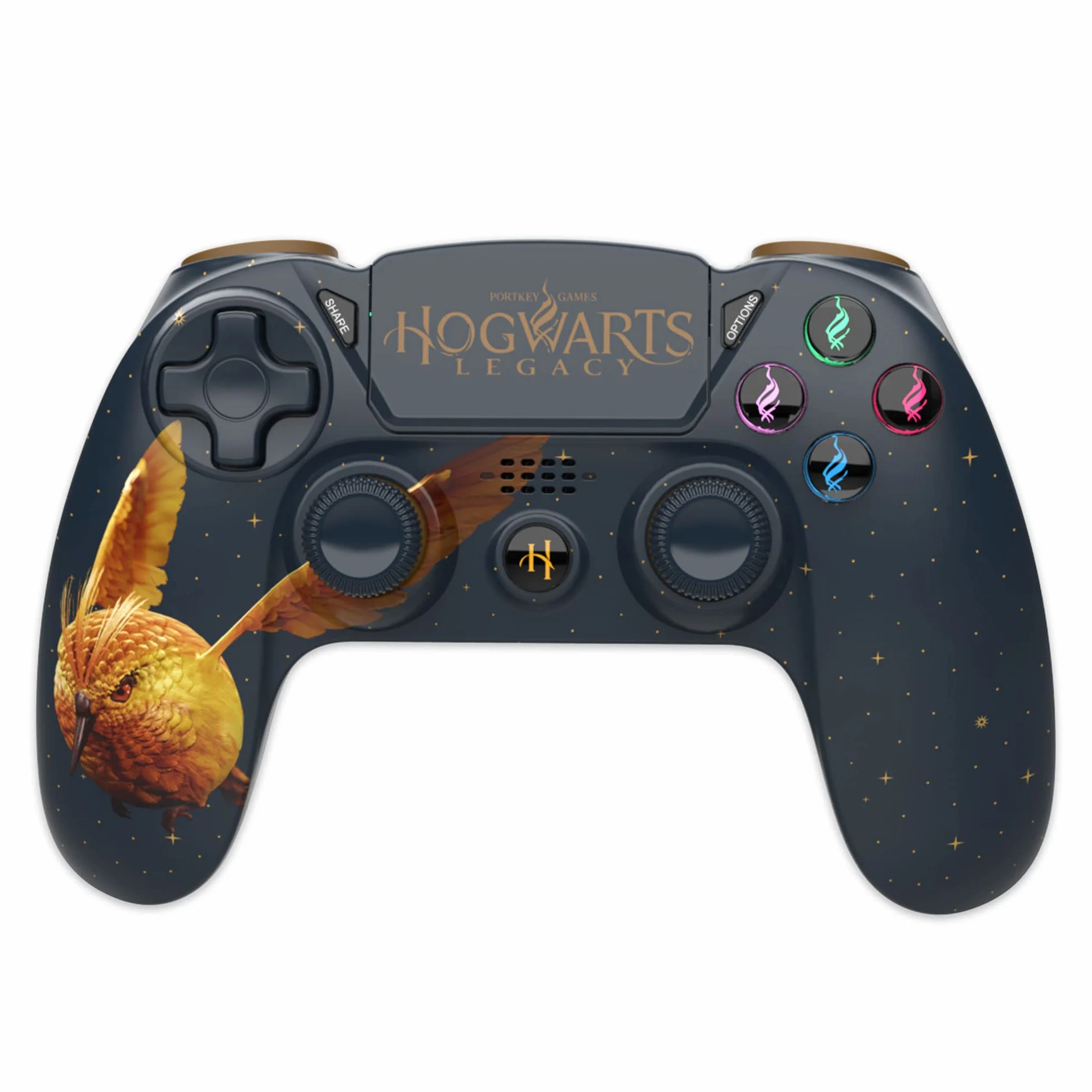 Trade Invaders Harry Potter-Kontroler bezprzewodowy PS4-Gniazdo gniazd świecące - Hogwarts Legacy Vivet Złoty