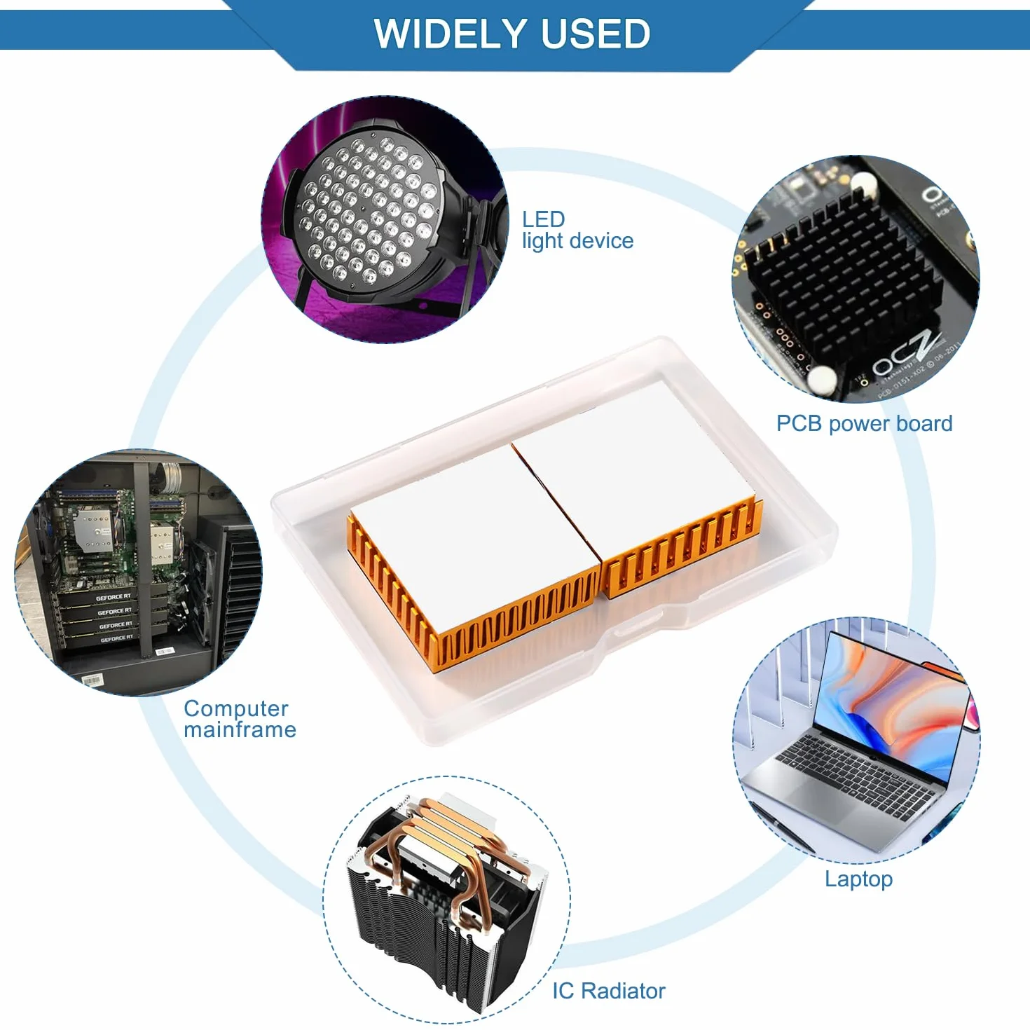 VooGenzek 4 Szt. Aluminiowy Radiator Chłodzący, Radiator Przewodzącym Ciepło, Aluminiowy Moduł Radiatora, z Termoprzewodzącą Taśmą Klejącą, dla Komponentów Elektronicznych, 40 * 40 * 11 mm, Złoty