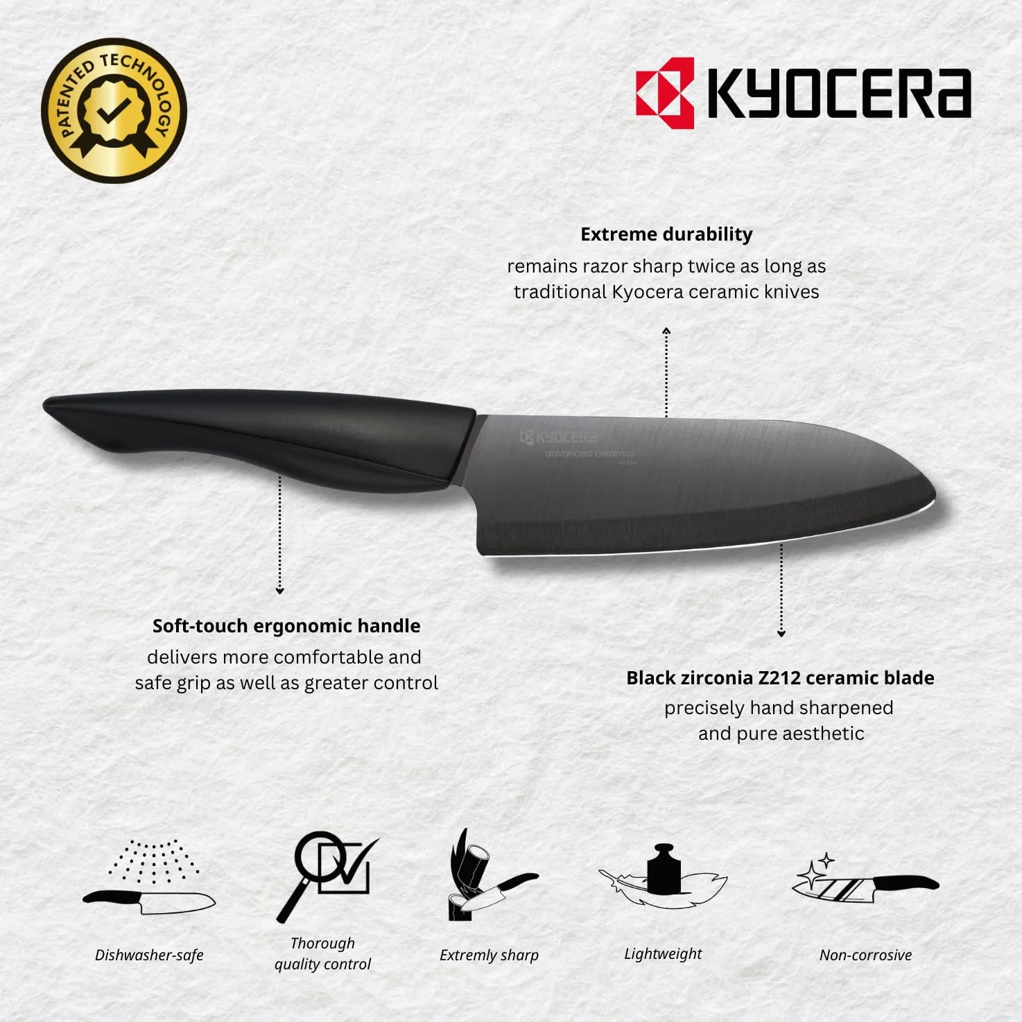 Nóż ceramiczny Kyocera SHIN 13 cm ZK-130 BK-BK