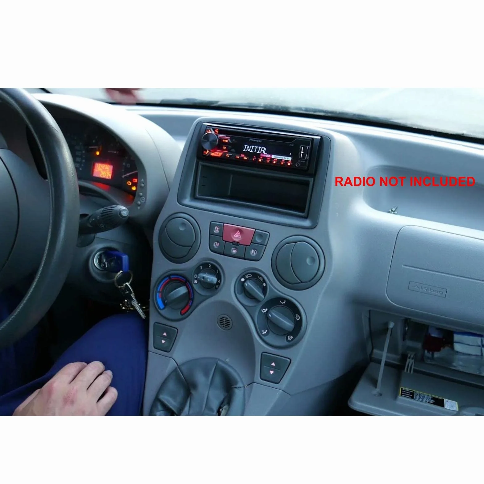 Sound Way 1 DIN radio samochodowe ramka radiowa ramka radiowa, adapter antenowy, klucz kompatybilny z FIAT Panda 2002