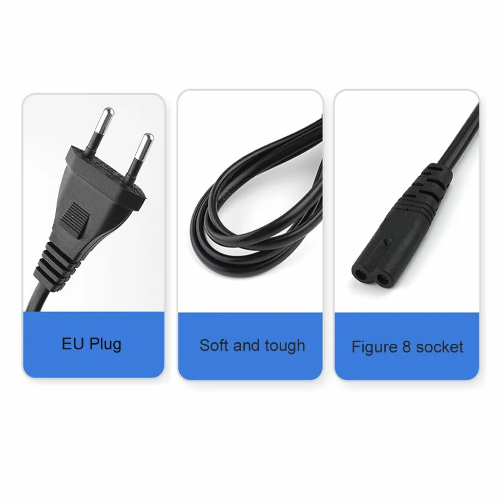 Kabel Zasilający AC do Xbox One S/X, Series XSX/S - 2 m EU Wtyczka 2-Pinowa
