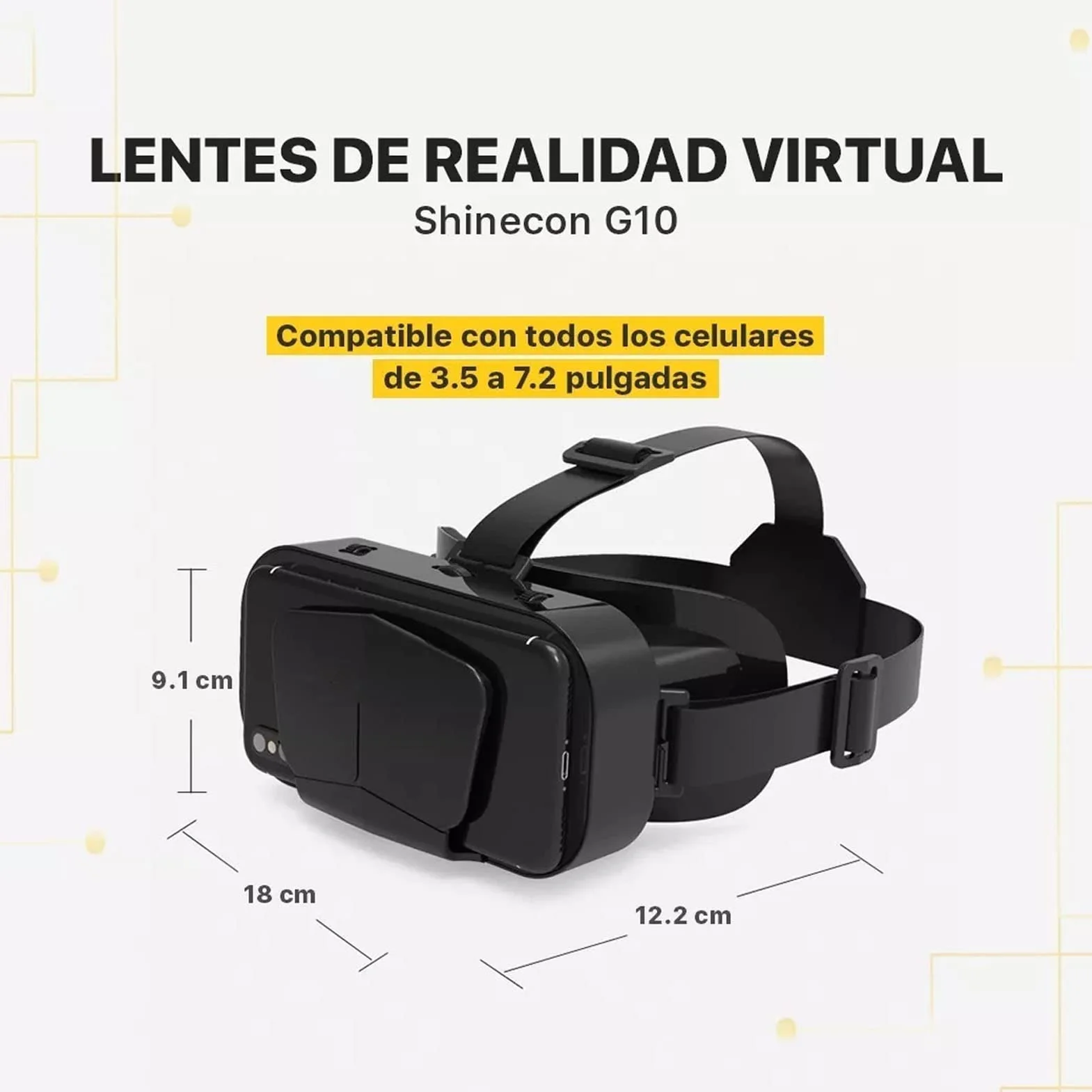 Zestaw Słuchawkowy 3D VR Virtual Reality, Nauszne Okulary VR Gogle do Gier Wideo na Telefony Komórkowe, Uniwersalna Miękka Wygodna Przeglądarka Okularów VR dla Systemu