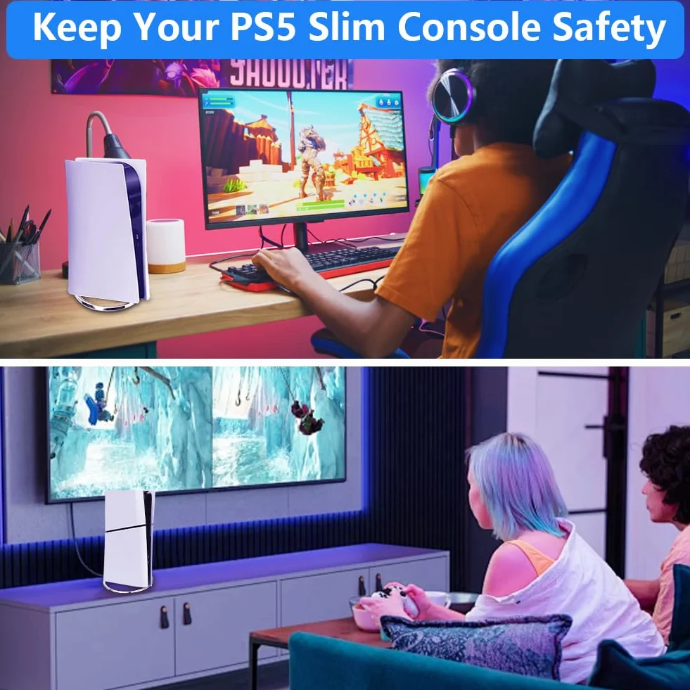 Stojak na konsolę, pionowy stojak do PS5 i PS5 Pro Accessories Digital Edition Slim stojak na konsolę Playstation 5 Disc Edition zapewnia solidne i stabilne wsparcie (biała)