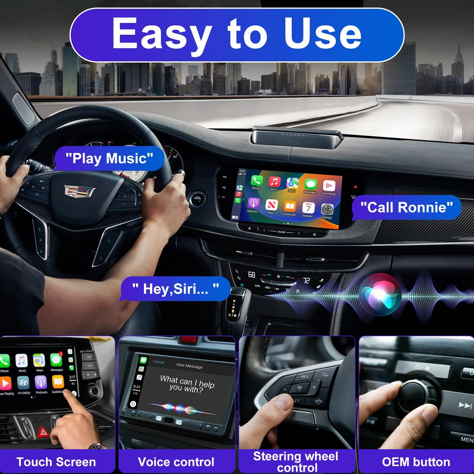 Mineup Adapter bezprzewodowy CarPlay, bezprzewodowy adapter Android Auto & Carplay, adapter bezprzewodowy 2 w 1, Plug and Play, kompatybilny z iOS 10+ i Android 11+, stabilne połączenie