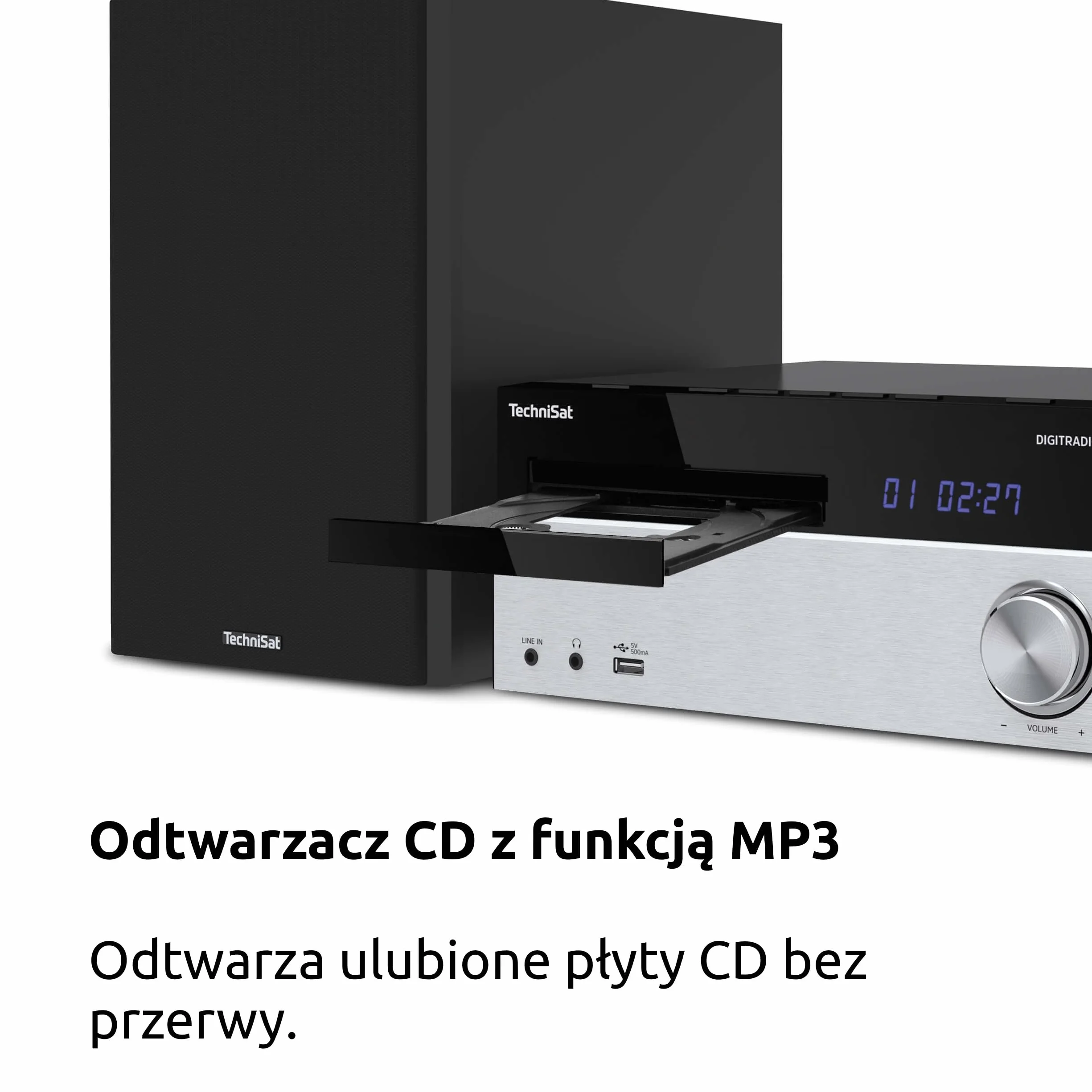TechniSat DIGITRADIO 750 - Micro Audio System kompaktowy (DAB+, PLL FM, odtwarzacz CD, Bluetooth, AUX, gniazdo słuchawkowe, 100 W RMS)