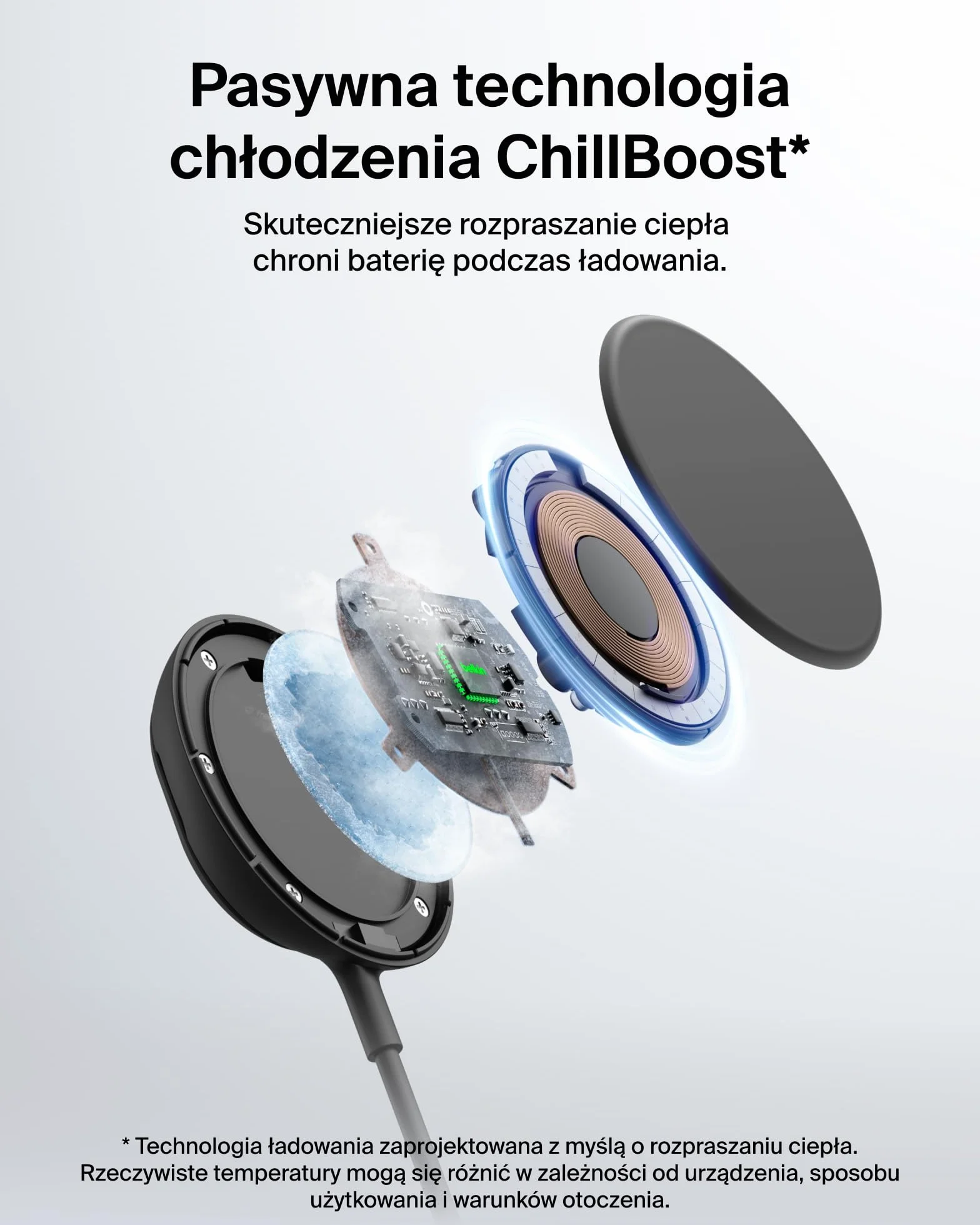 Belkin UltraCharge Ładowarka Magnetyczna z Qi2 25 W, Zgodna z MagSafe Podkładka do Ładowania Bezprzewodowego z Pasywnym Chłodzeniem, Podstawka do iPhone’a Serii 17, Pixelsnap, AirPods Pro – Czarna