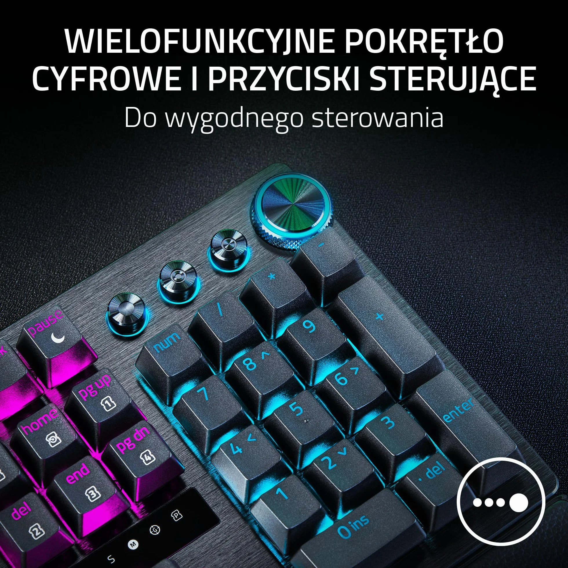 Razer Huntsman V3 Pro 8KHz mechaniczna klawiatura gamingowa 8KHz HyperPolling pomarańczowe przełączniki dotykowe Snap Tap Rapid Trigger QWERTY US Czarny