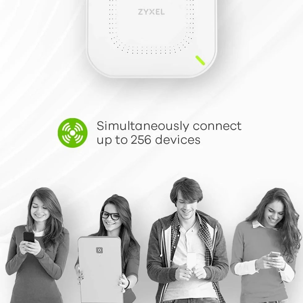 Zyxel WiFi 6 AX1800 Bezprzewodowy Punkt Dostępowy | Technologia 802.11ax | 1,77 Gb/s | ODFMA i podwójną anteną MU-MIMO 2×2 | Zarządzany Przez Aplikację/Chmurę Nebula lub Autonomicznie [NWA50AX]