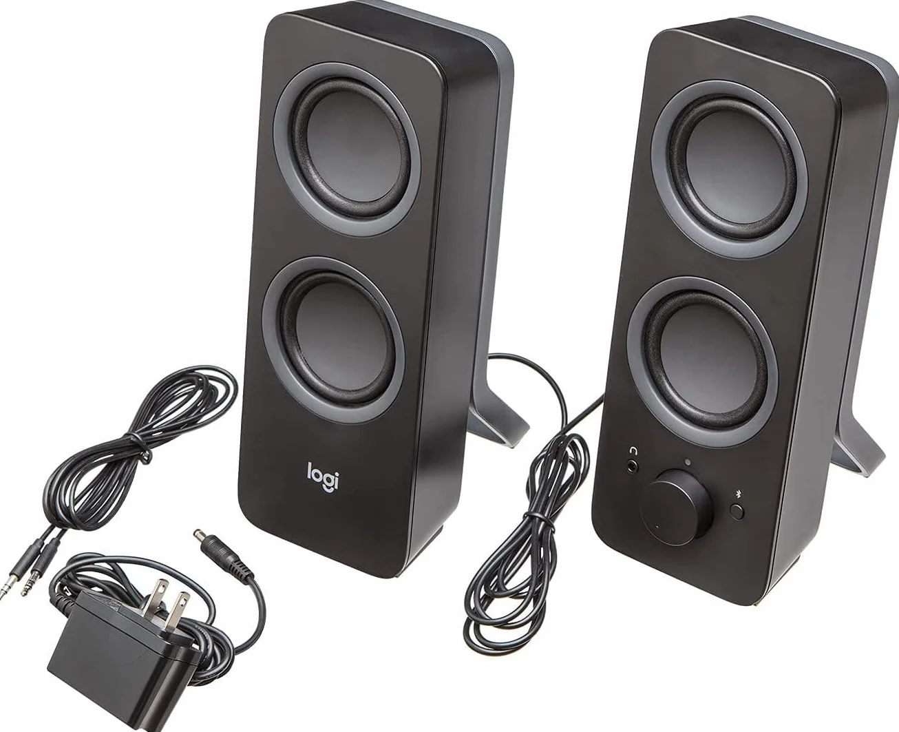 Logitech Z207 System głośników Bluetooth do komputera, dźwięk stereo, moc 10 W, wejście audio 3,5 mm, wiele urządzeń, gniazdo słuchawkowe UE/FR, komputer/TV/smartfon/tablet - Czarny