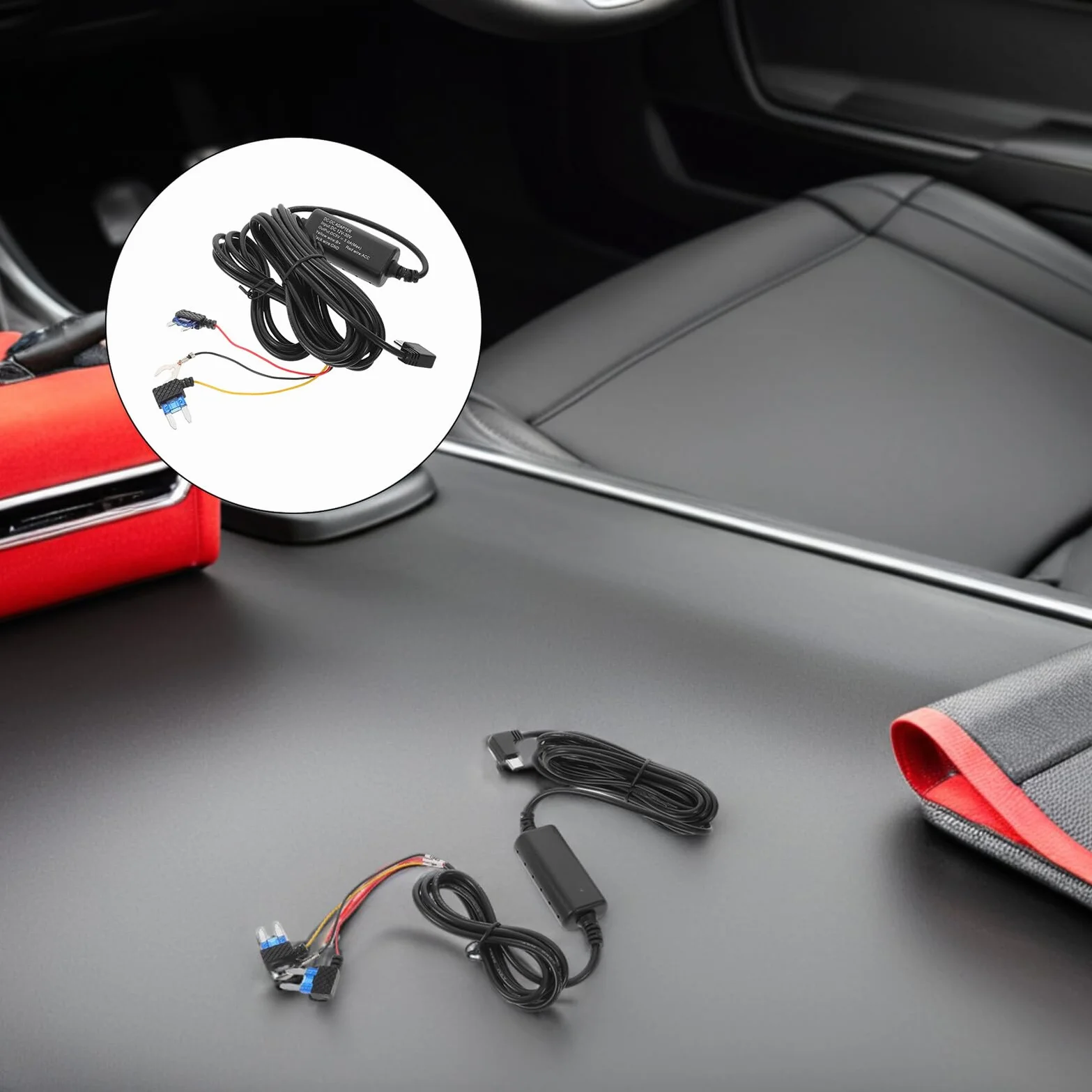Okablowania Do Kamery Samochodowej Żyłowym Przewodem Acc Kabel Zasilający Usb-c Do Dashcam Stabilne Zasilanie i Ciągłe Nagrywanie Kompatybilny z Większością Pojazdów