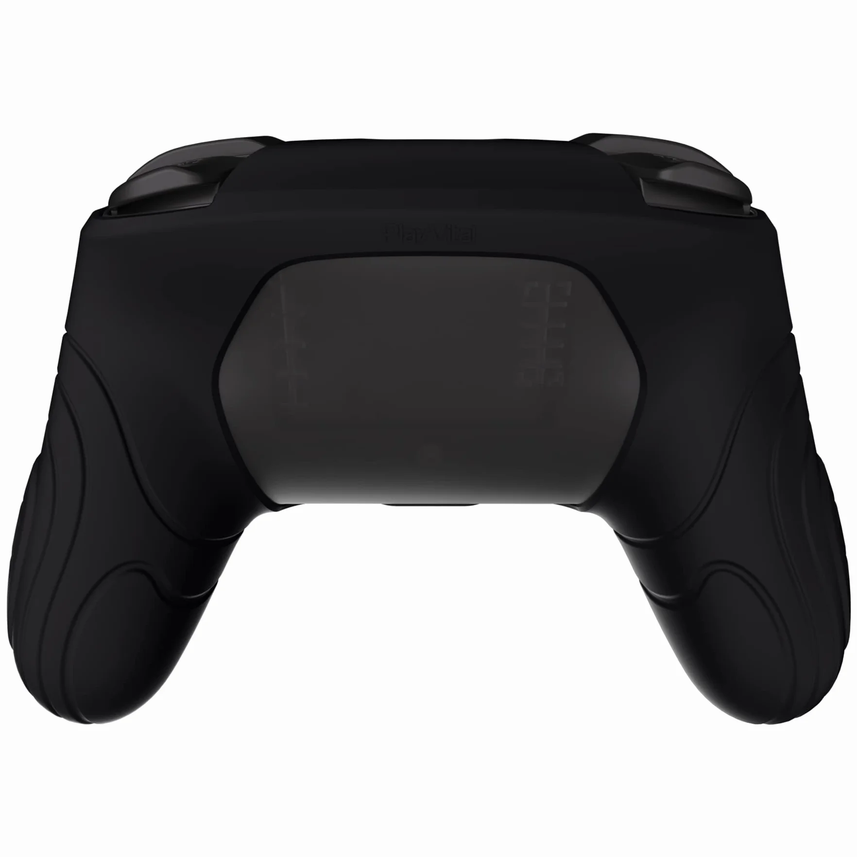PlayVital Skórki Antypoślizgowa do Nintendo Switch Pro Controller,Miękka Silikonowe Ochronne do Switch Pro,Ergonomiczne Obudowy z Nakładkami Kciuki-Czarny(Samurai Edition)
