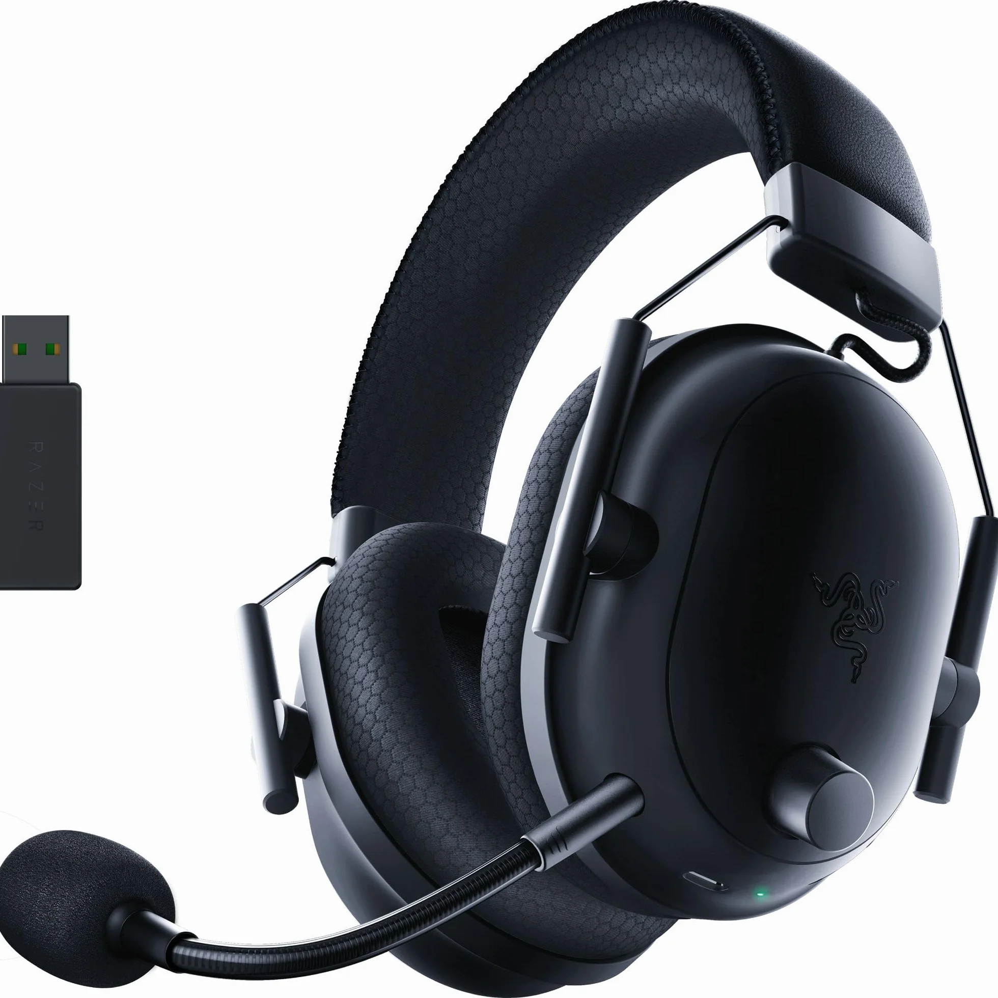 Razer BlackShark V2 Pro (2023) - PC Bezprzewodowe słuchawki e-sportowe klasy premium (mikrofon Super Wideband, 50mm przetwornik TriForce, bezprzewodowa HyperSpeed, bateria do 70 godzin) Czarny