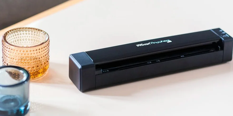 IRIScan Anywhere skaner dokumentów i bateria, przenośny edytor WiFi v6: 15PPM Simplex PDF, Simplex, zasilanie USB, do Word, PDF, XLS, wizytówki do Outlook, skaner zdjęć, WinMac