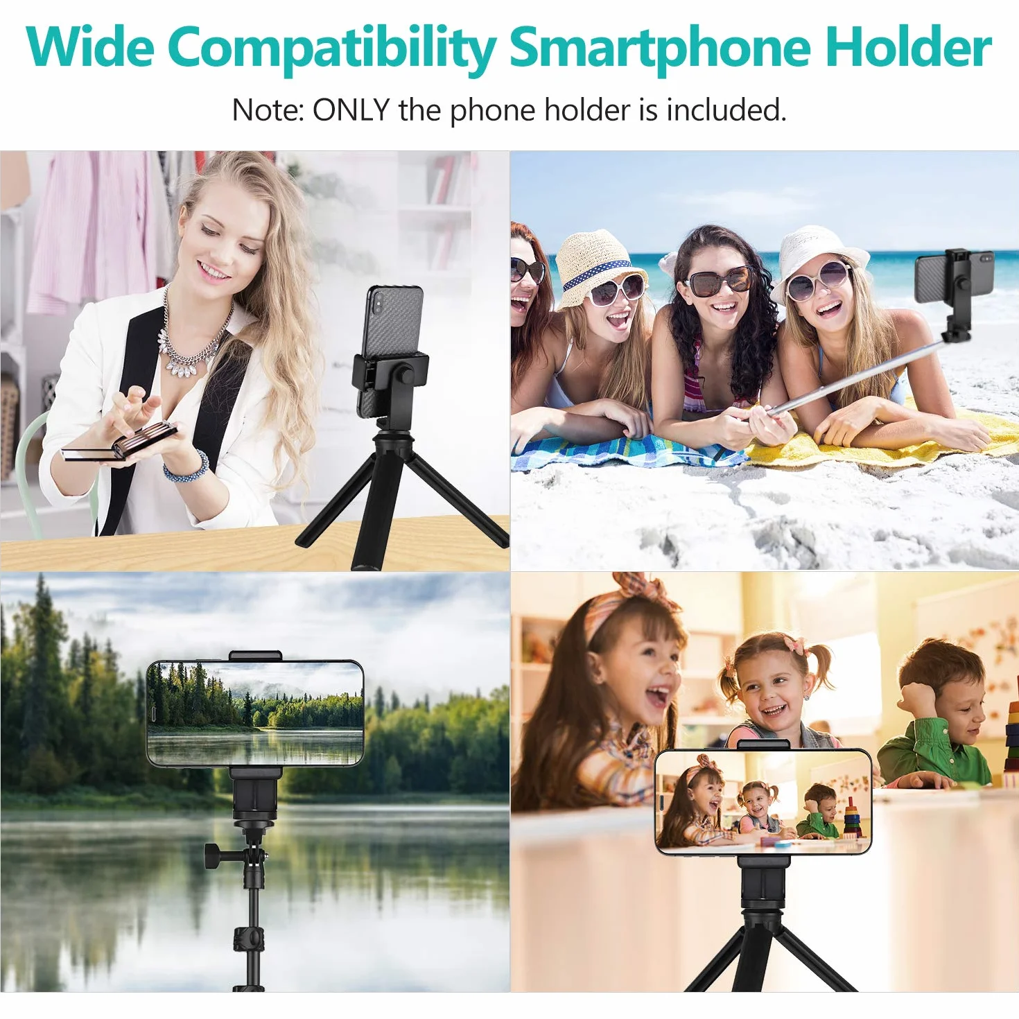 Adapter do Statywu do Telefonu Komórkowego, Uchwyt Obrotowy 360° Uchwyt Zaciskowy do Smartfona Uchwyt Zaciskowy do Telefonu Komórkowego, Zakres Mocowania 5,8–8,5 Cm