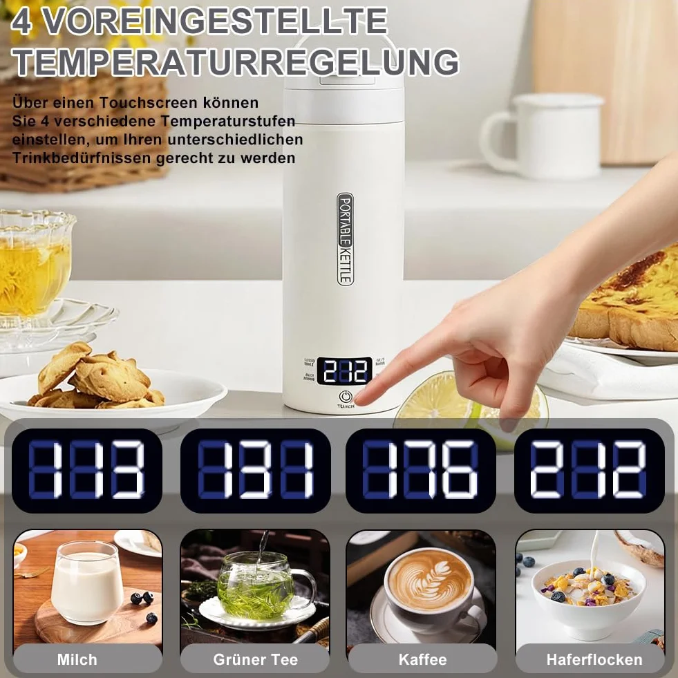 Elektryczny czajnik podróżny 500 ml 300 W stal nierdzewna 316 automatyczne wyłączenie