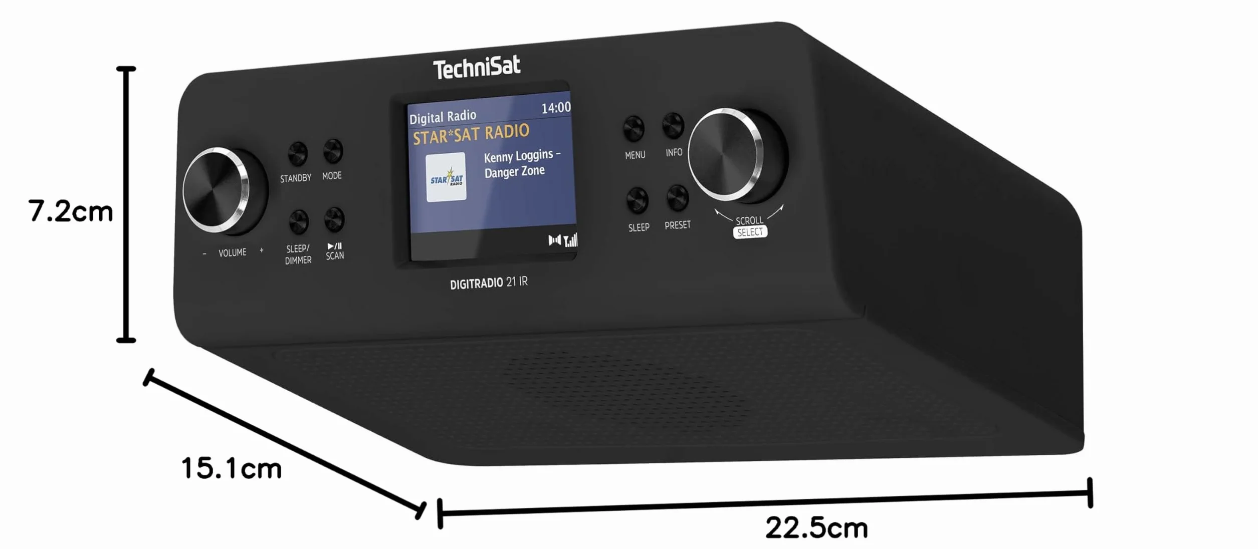 Technisat Digitradio 21 Ir Dab+/ Fm/Internet 0000/3965 Podblatowe Radio Kuchenne, Czarny, 22.5 x 15.1 x 7.2 cm