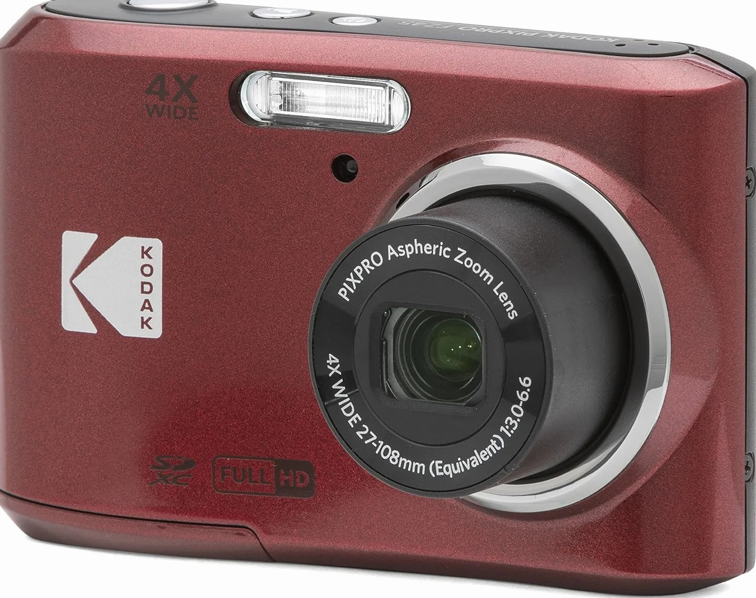 KODAK Pixpro - FZ45 - Kompaktowy Aparat Cyfrowy 16,44 Megapiksela - Czerwony - 1280 x 720p