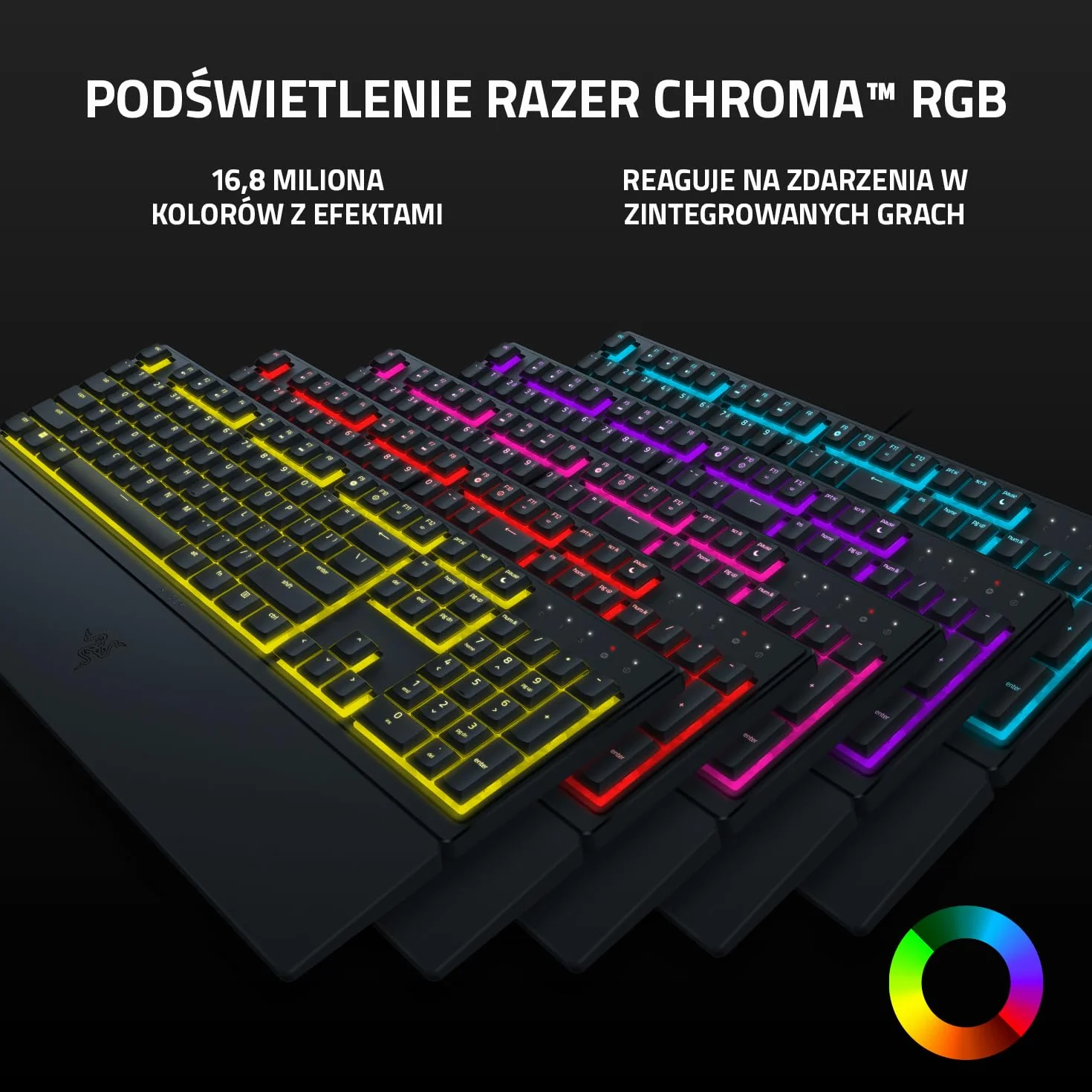 Razer Ornata V3 X - klawiatura do gier z płaską membraną mecha, przełączniki z membraną, ergonomiczne podparcie dłoni, klawisze z powłoką anty-UV) QWERTY US Layout | czarny