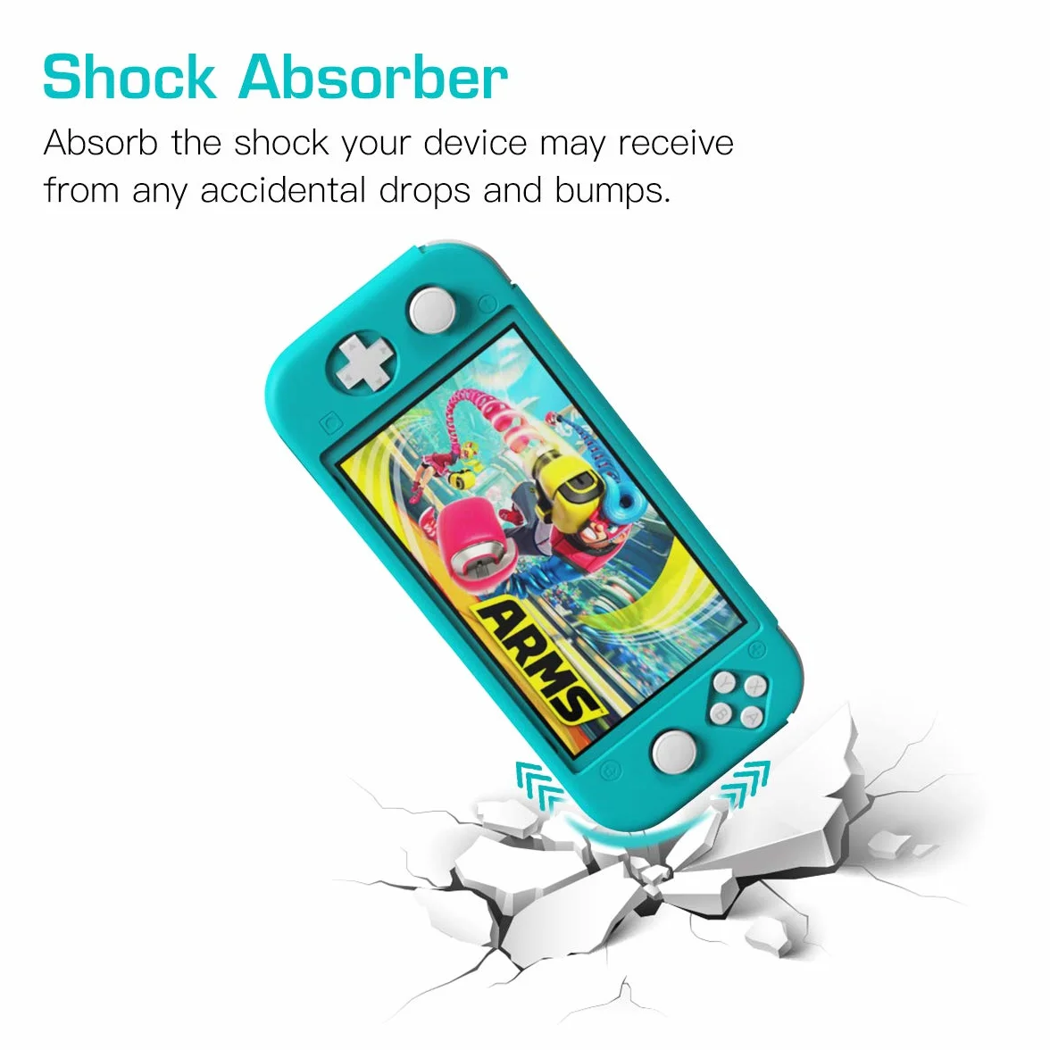 MoKo Protective Case Compatible with Nintendo Switch Lite, Soft Silicone Cover Rubber Anti-Scratch Shockproof Shell Case Accessories for Switch Lite Console and Controller - Turquoise
